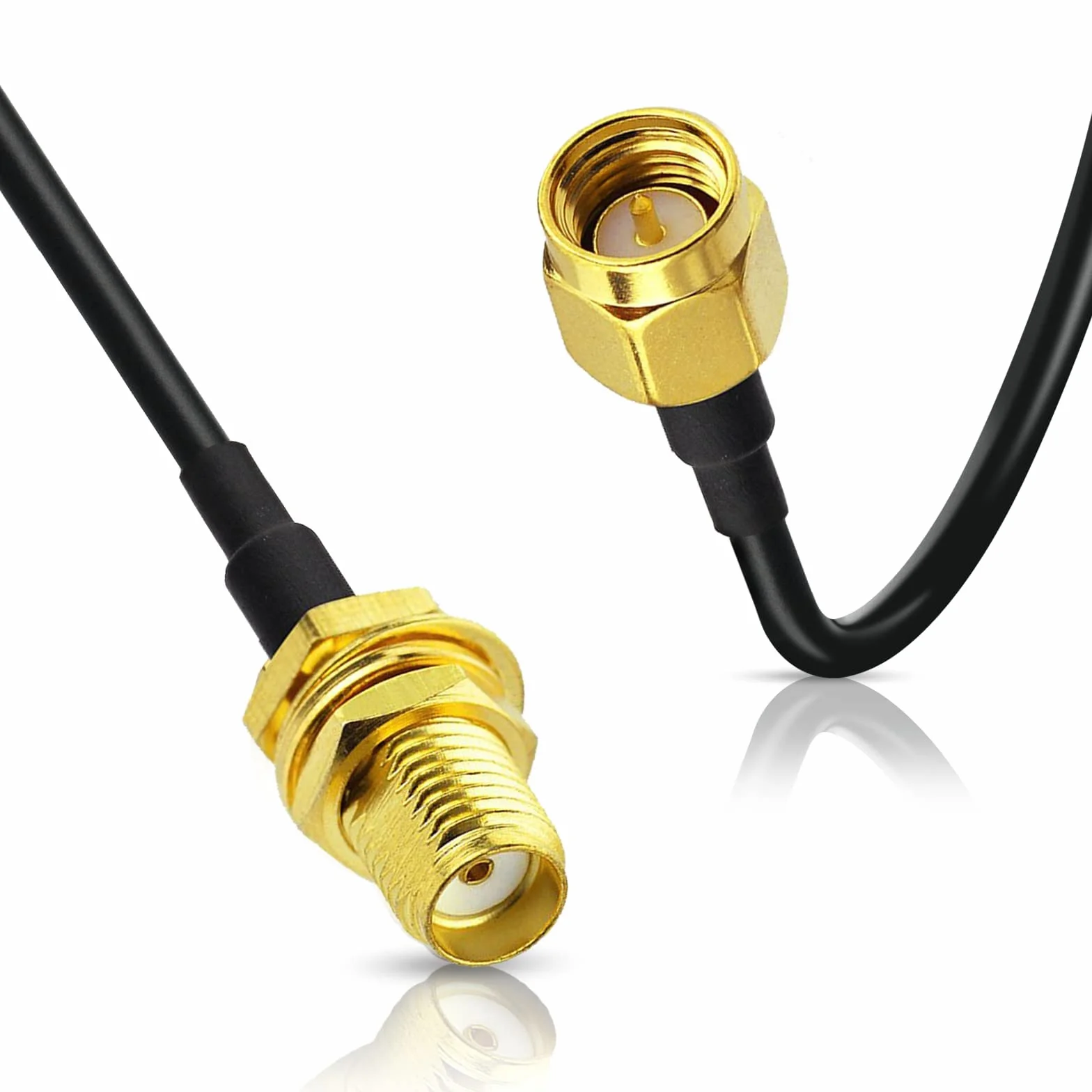 Bingfu Kabel przedłużający anteny SMA męski na SMA żeński do montażu grodziowego RG174, 5 m, kompatybilny z bramką routera 4G LTE, modemem, odbiornikiem Dongle SDR