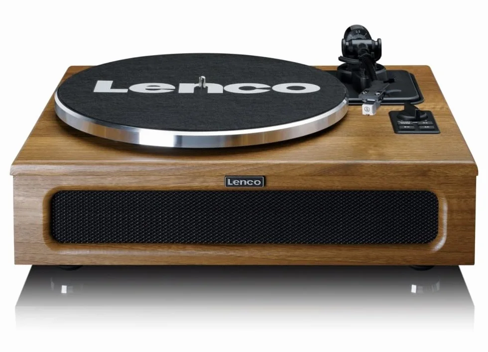 Lenco Ls-410 LS-410WS Gramofon, Brązowy, 40W | LS-410 - odtwarzacz winylowy - Bluetooth - 40 W RMS - napęd pasowy - przedwzmacniacz - wyjście RCA - AUX-In