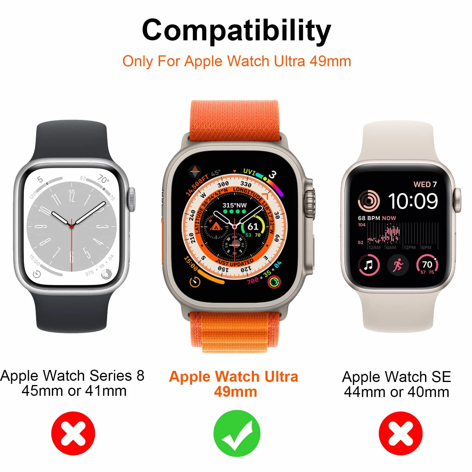 Mothca [2 Sztuki] Ochraniacz Ekranu dla Apple Watch Ultra Matowe Szkło Hartowane Antyrefleksyjny Przezroczysta Folia