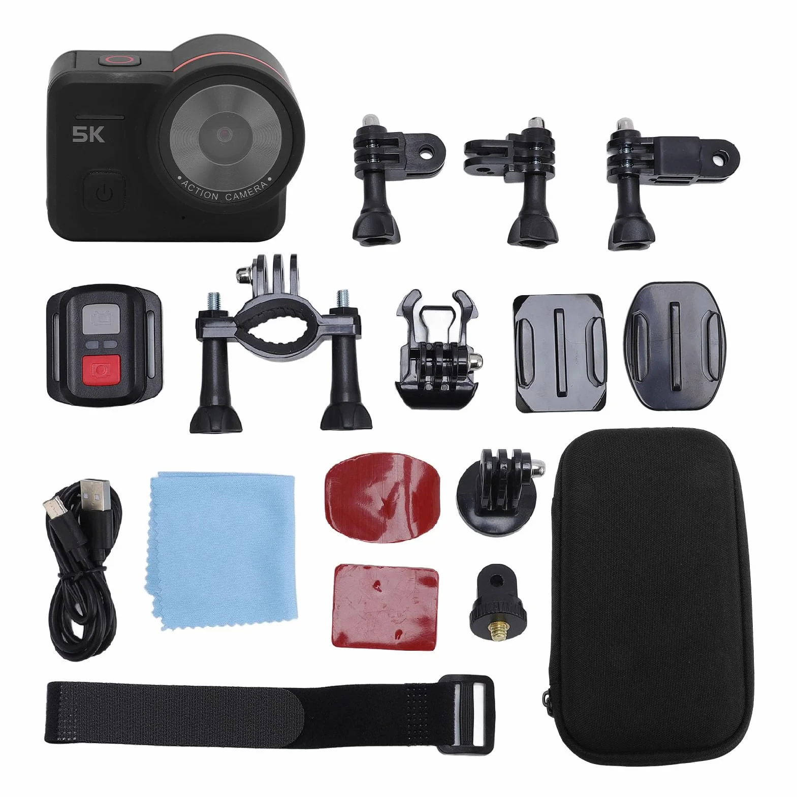 Kamera Akcji, 5K 30 FPS 20MP Ultra HD Podwodna Kamera Hełm Motocyklowych, 2 -calowy Ekran Wodny Zdalny Aparat Sportowy do Jazdy na Rowerze, Pływanie, Nurkowanie