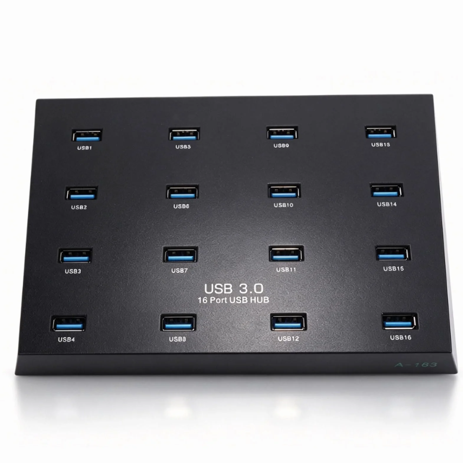 LICAEVEY Koncentrator USB 3.0, 16 Portów, Transfer Danych z szybkością 5 Gb/s, Wieloportowy Koncentrator USB Klasy Przemysłowej z Zabezpieczeniem Nadprądowym, do Czytnika Kart Flash (wtyczka UE)
