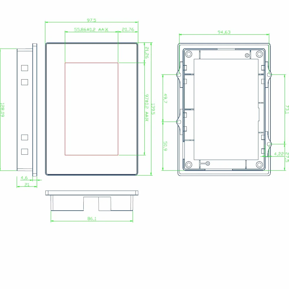 DIYmalls Nextion Inteligentny 4,3-calowy wyświetlacz HMI 5 V pojemnościowy ekran dotykowy 480 x 272 TFT LCD z obudową etui do Arduino Raspberry Pi (NX4827P043-011C-Y)