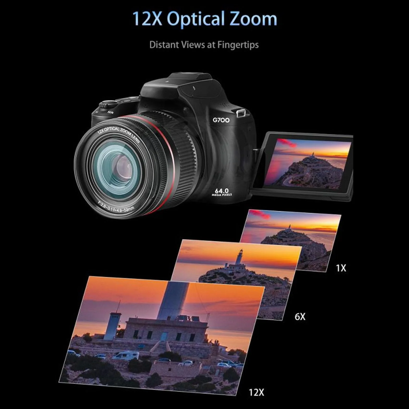 Aparat Cyfrowy, Kamera do Vlogowania F2.8 do 3.1 Automatyczna ostrość Odwracany Ekran o 270 Stopni z aplikacją fotograficzną