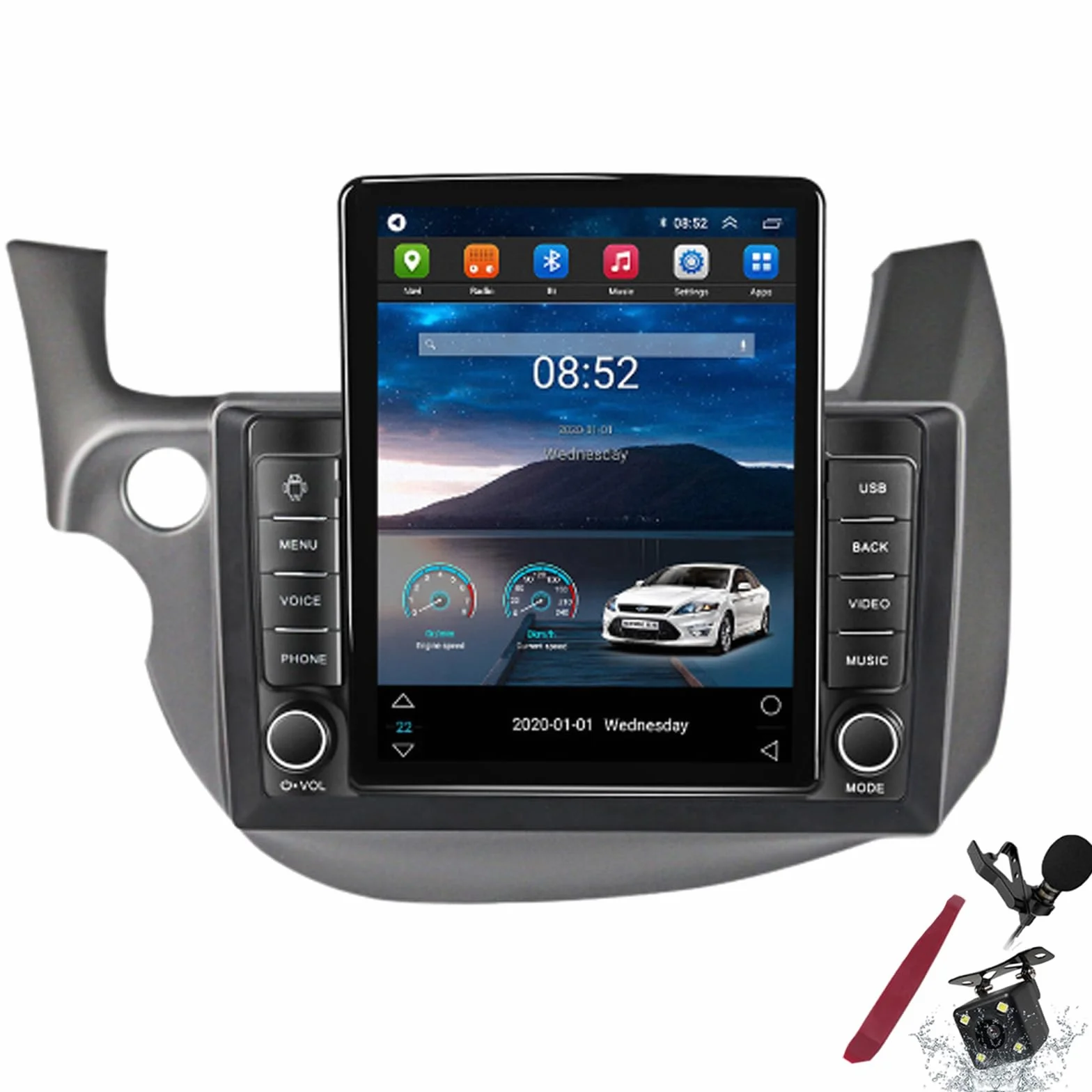 Android 15 Radio samochodowe Sat Navi do H-onda Jazz LHD/RHD (2007-2014) 9,7-calowy odtwarzacz multimedialny Android z nawigacją GPS Carplay HIFI BT 5G WiFi SWC MIC DSP, M700S