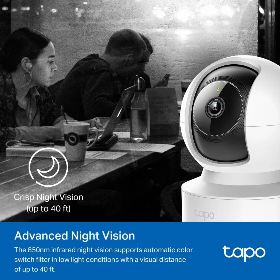 TP-Link Tapo C222 | Kamera Wi-Fi 2K QHD Pan/Tilt z funkcją śledzenia ruchu | Tryb nocny | Inteligentne wykrywanie | Dwukierunkowe audio | Kompatybilna z Alexa i Google Home