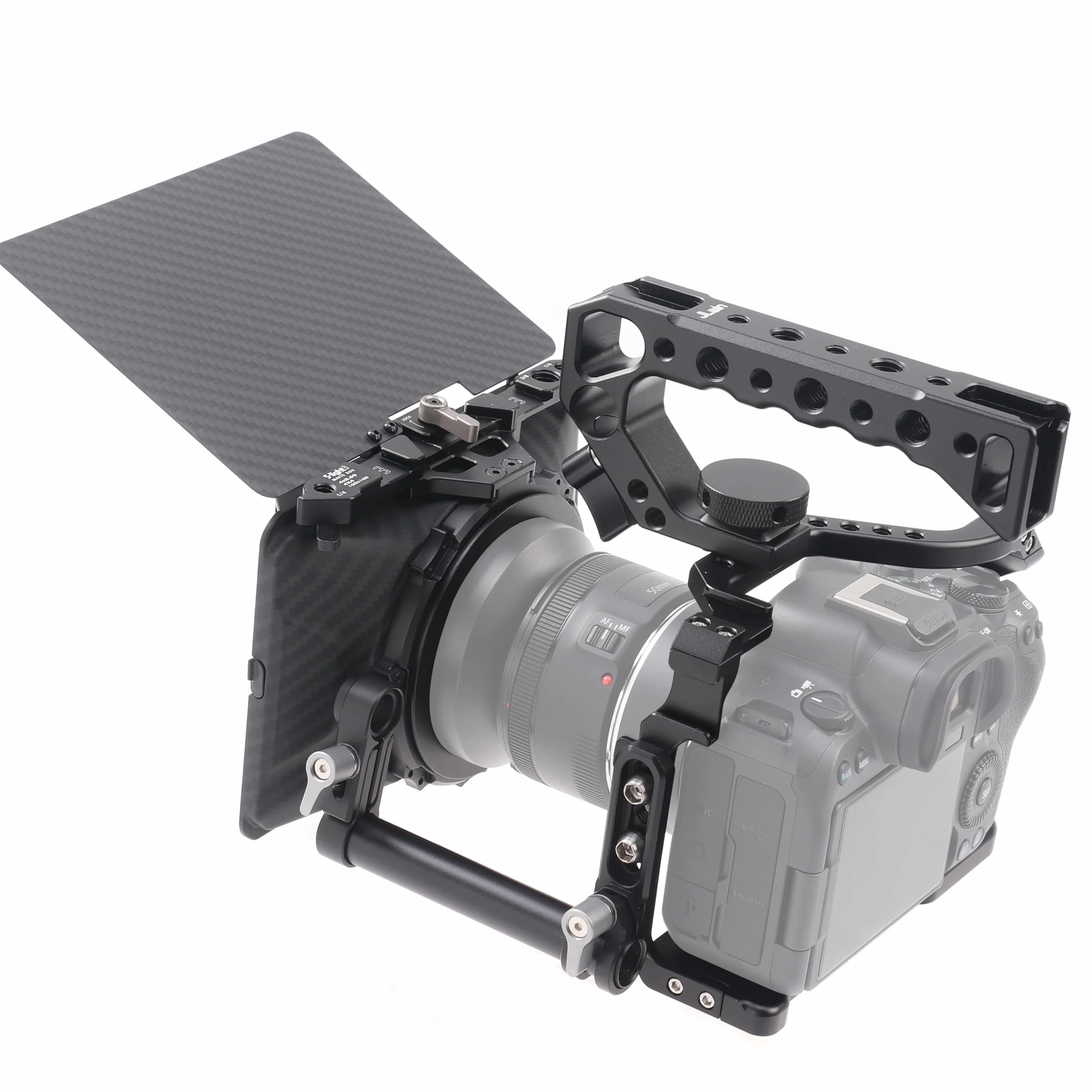 FOTGA Klatka na aparat Canon EOS R6 Mark II, górny uchwyt, ze stopu aluminium, video vlogging, kamera rig, z płytką do szybkiego montażu do Arca Swiss Standard