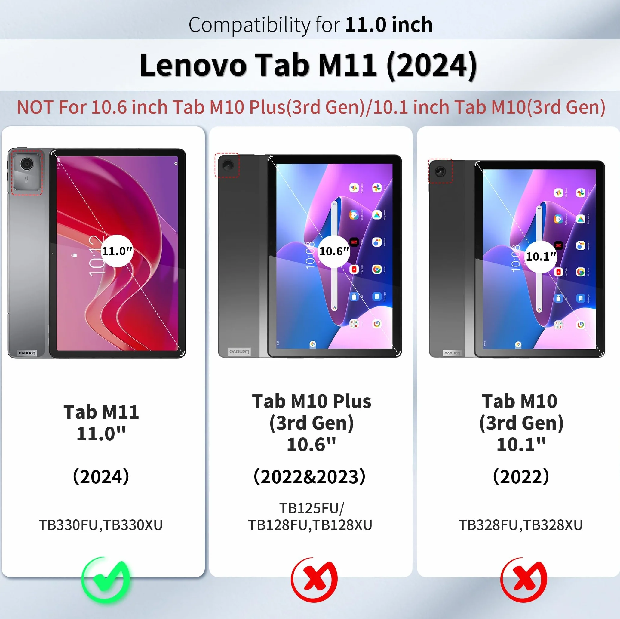 EasyAcc Etui do Lenovo Tab M11 TB330 2024, 11-calowa okładka książkowa Folio ze stojakiem, etui ochronne z funkcją automatycznego uśpienia/budzenia, czarny