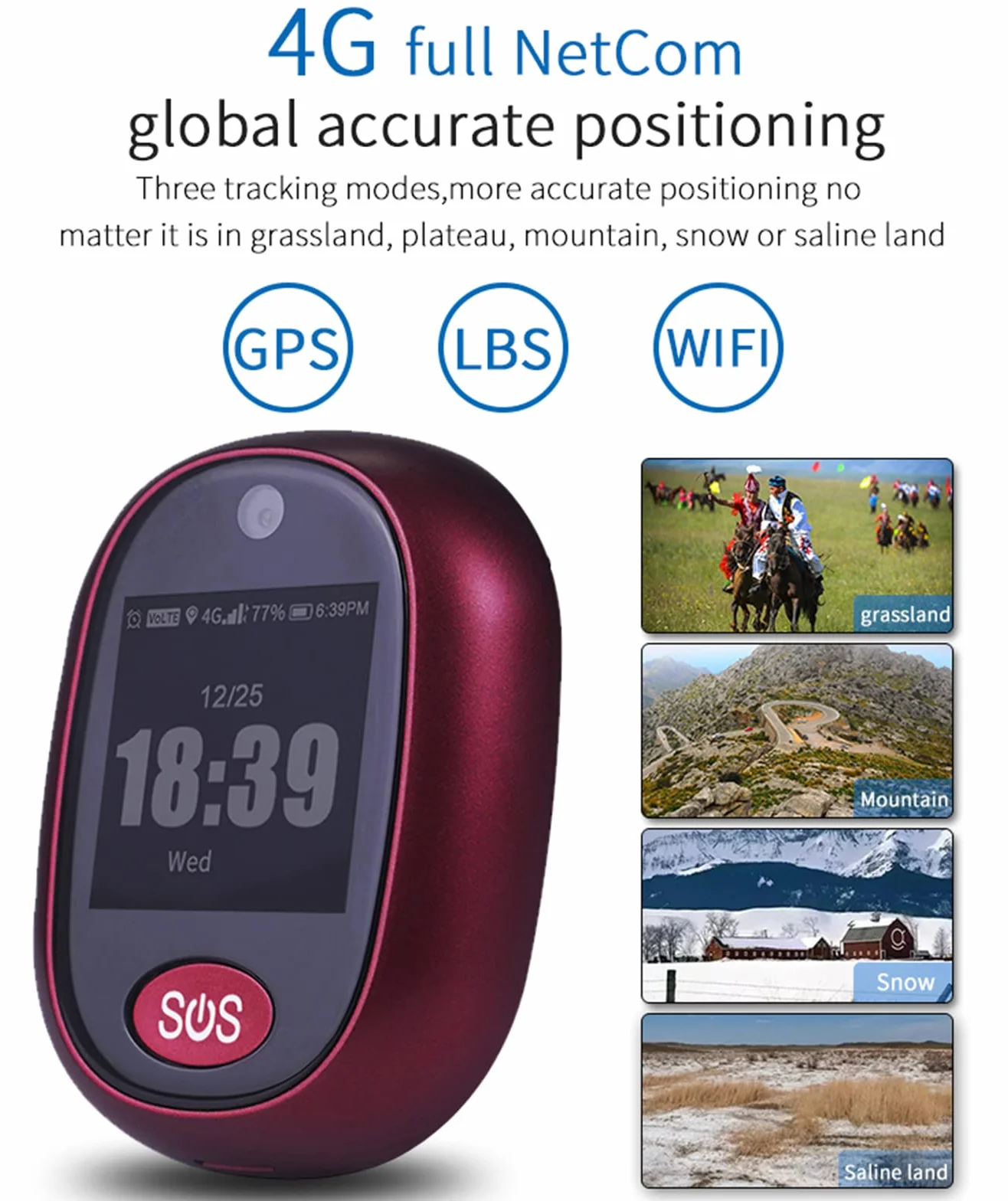 Urządzenie śledzące GPS dla osób starszych – osobisty lokalizator 4G z przyciskiem awaryjnym SOS, połączenie wysokiej rozdzielczości, precyzyjne pozycjonowanie globalne, wodoodporna konstrukcja do