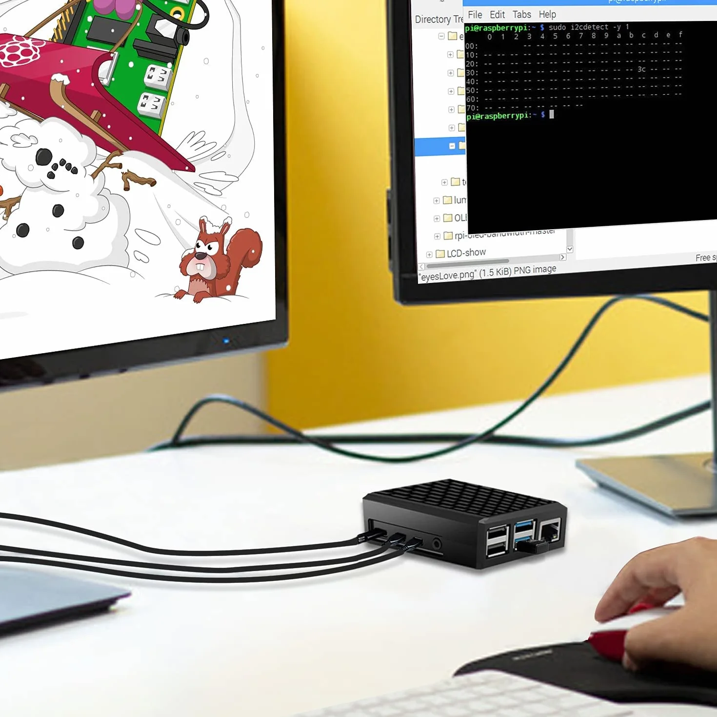 Miuzei Obudowa 4B do Raspberry Pi 4 Model B (8GB/4GB/2GB) - aluminiowa czarna obudowa z pasywnym radiatorem chłodzącym