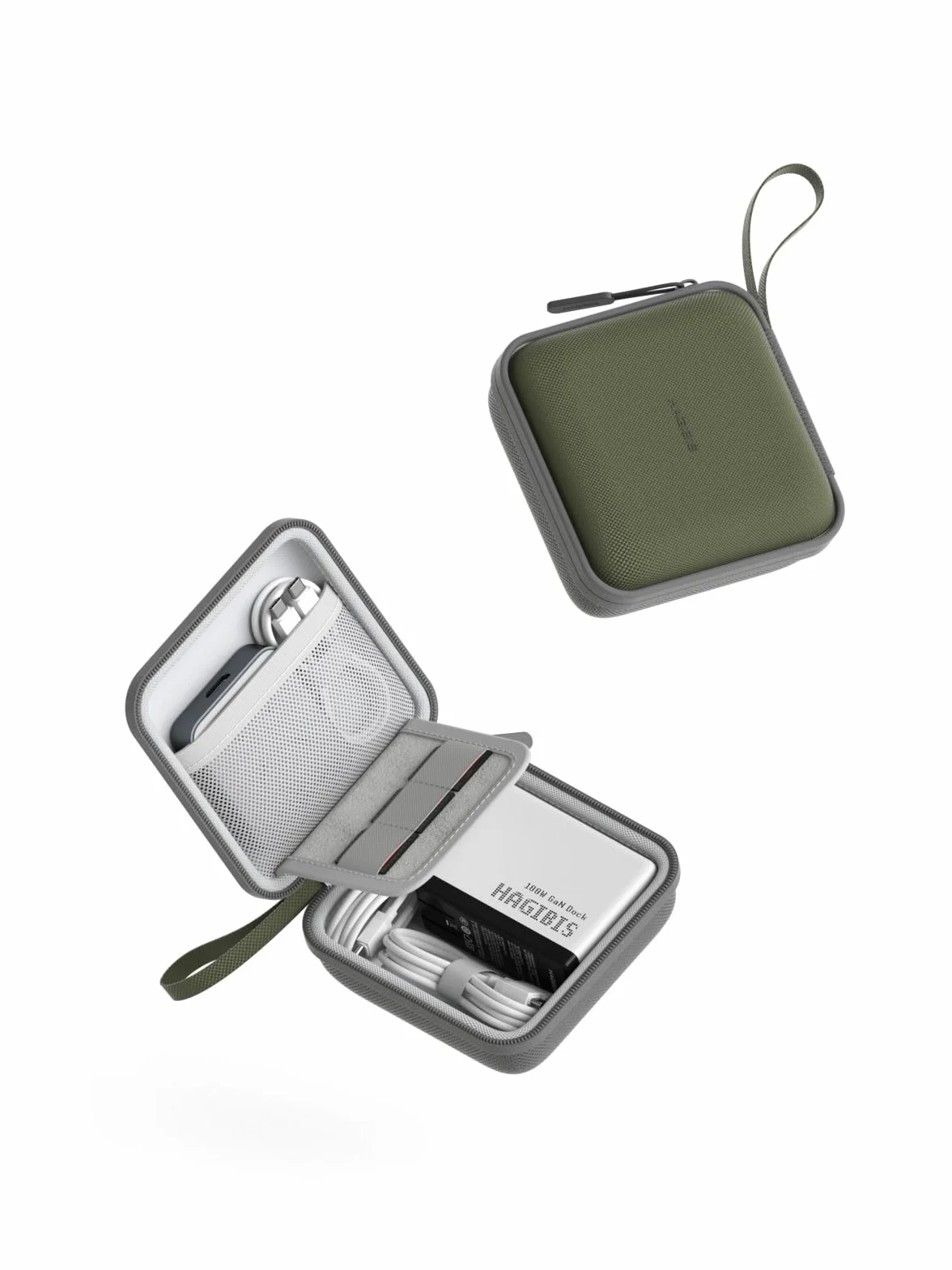 Hagibis Elektroniczny organizer etui podróżne organizer na kable torba przenośna wodoodporna torba do przenoszenia na kabel, ładowarkę, powerbank, kartę SD, mysz, dysk flash USB (DPB01 zielony)
