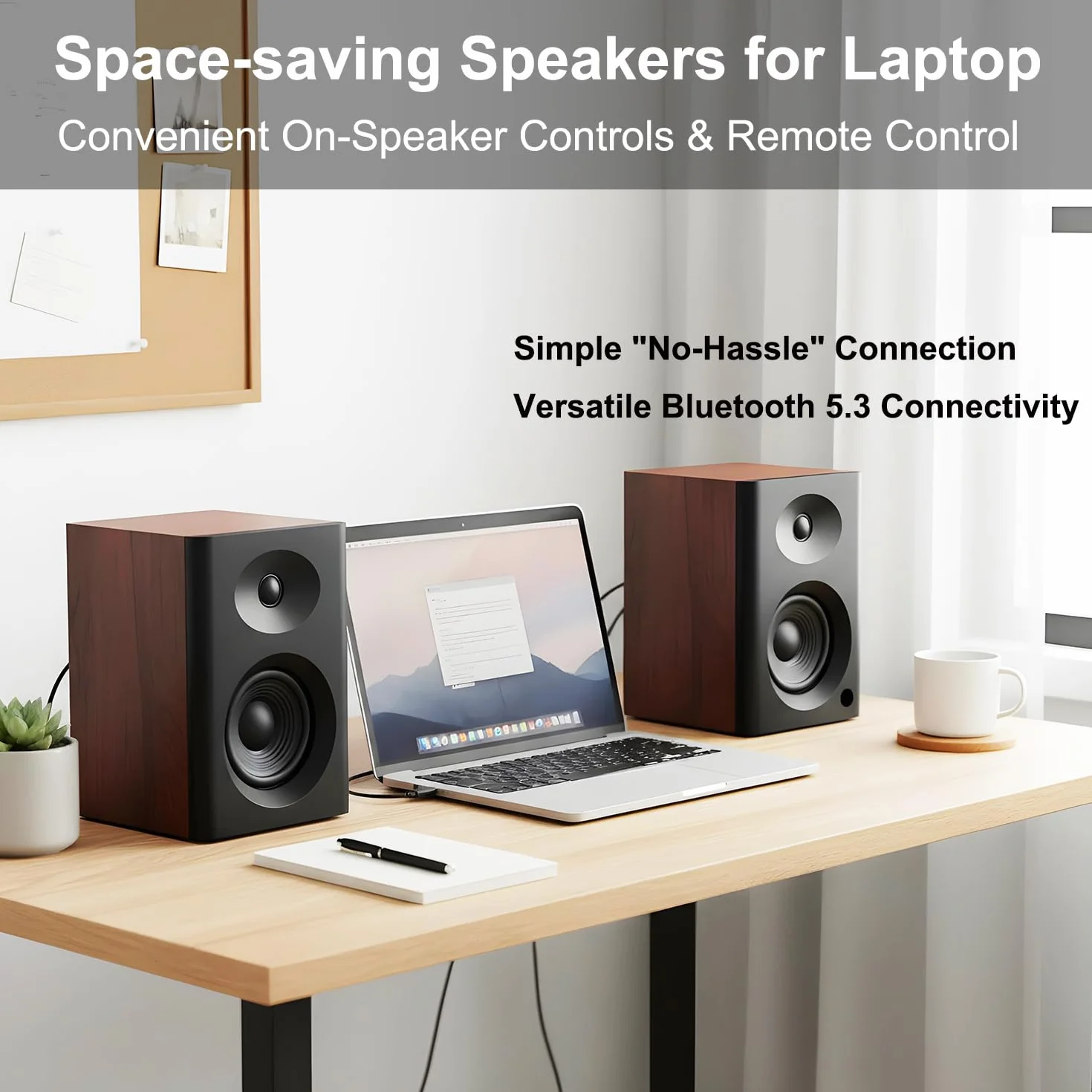 Głośniki półkowe z głębokim basem, szczytowa moc 80 W, głośniki komputerowe HiFi, 10 cm, stacjonarny system audio do domowej rozrywki, gramofonu, pary, orzech włoski