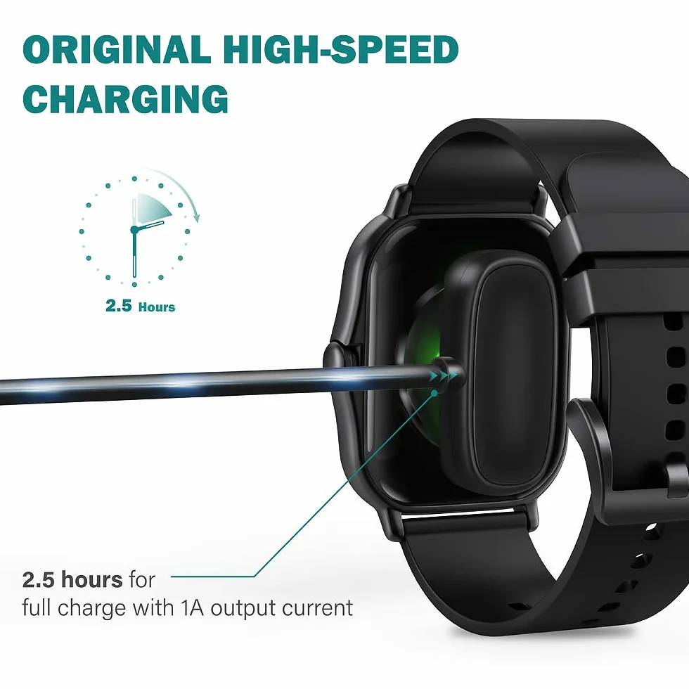 TUSITA Ładowarka Kompatybilny z Amazfit GTS 2, GTS 2e, GTS2/GTS4 Mini, GTR Mini, GTR 2, GTR 2e, Active/Active EDGE, Bip 5/3/3 Pro/U, T-REX Pro, Zepp E Z (1M, 2-PAK)