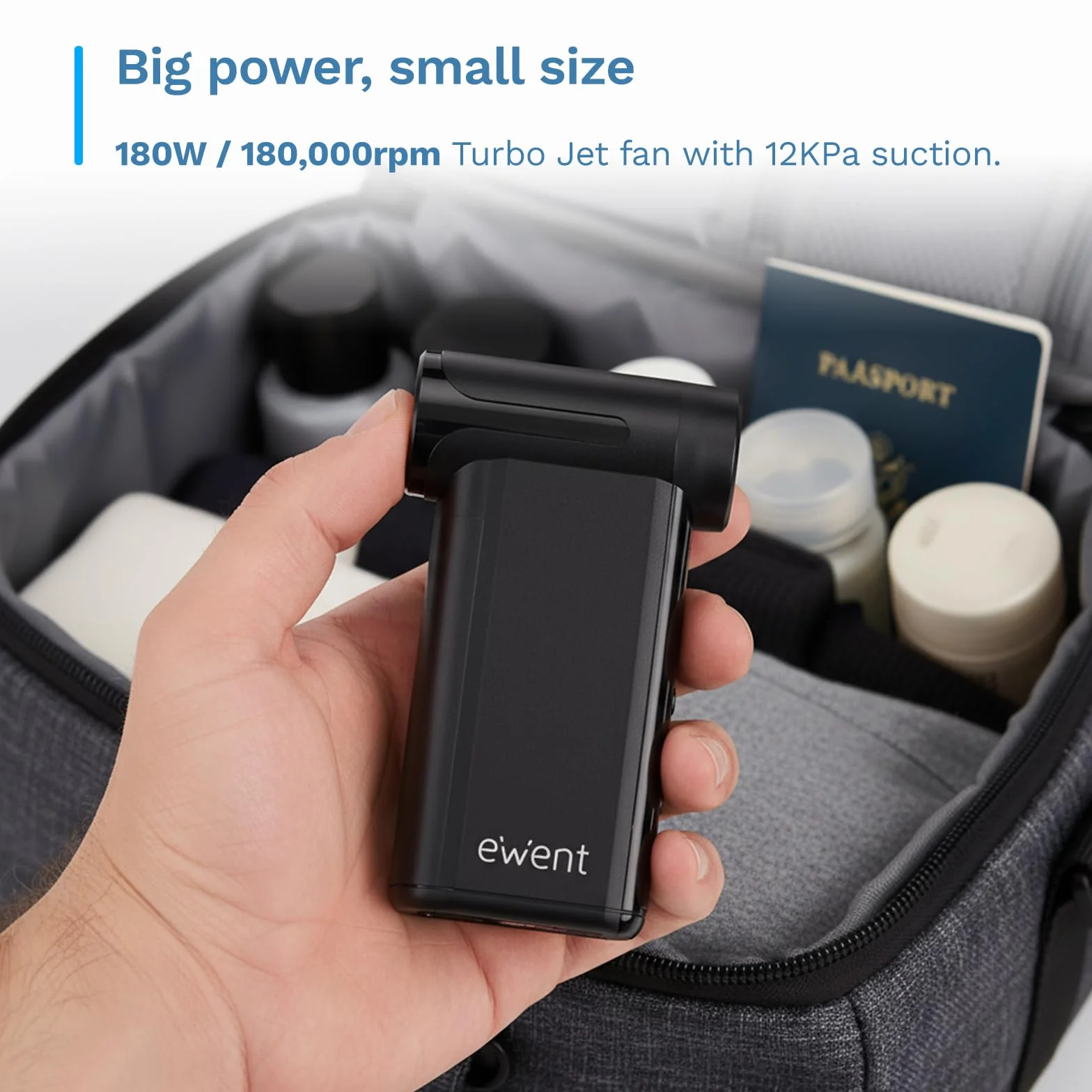 Ewent Odkurzacz elektryczny 4-w-1 180000 obr/min, dmuchawa sprężonego powietrza 8 prędkości, inflator i pompa próżniowa, 8000mAh, bezprzewodowy elektryczny odpylacz 12 kPa,Czyszczenie komputerów