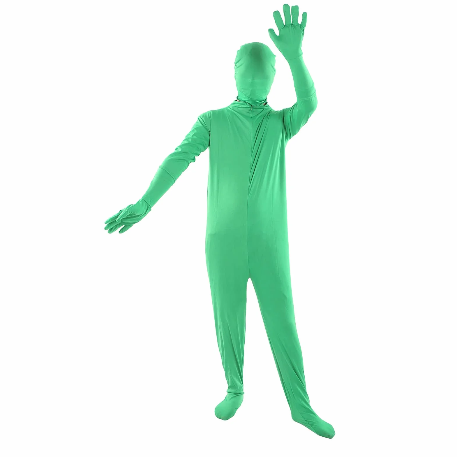 Fotografia Chromakey Body Zielone Całe Ciało Rozciągliwa Tkanina Garnitur Unisex Elastan Stretch Kostium dla Dorosłych Ekran Body Kombinezon do Fotografii Film Wideo(180 cm / 70,87 cala)