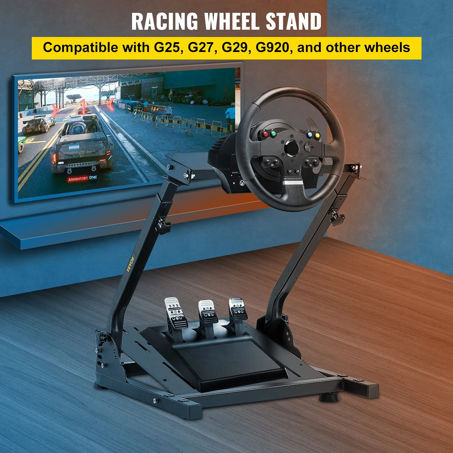 VEVOR G920 Stojak Na Kierownicę, Stojak Na Kierownicę Wyścigową, Uchwyt Pro Shifter, Logitech G27 G25 G29 G920 Pedały Nie Są W Zestawie Stojak Na Kierownicę Wyścigową