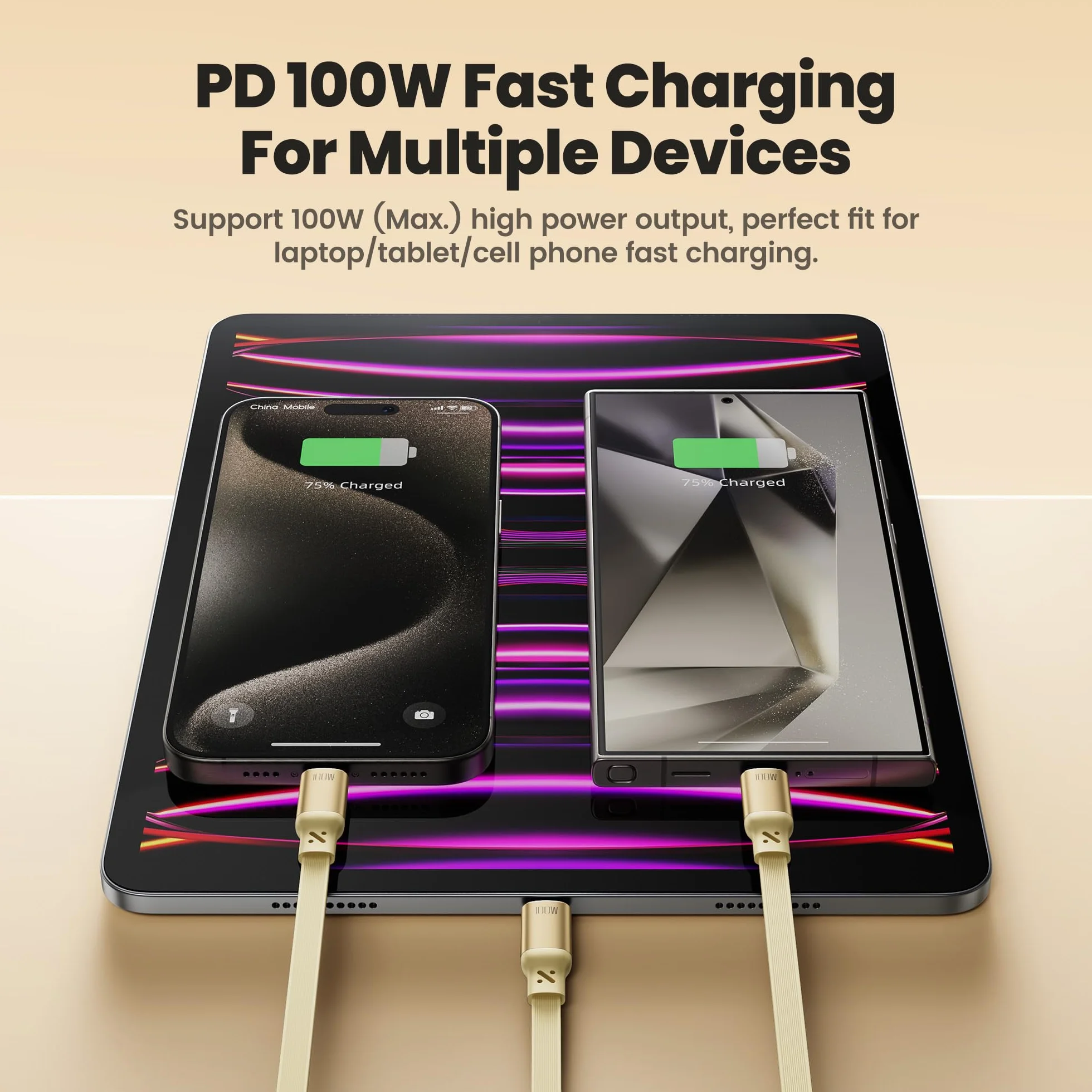 toocki 100W zwijany kabel USB C, zwijany kabel USB C do USB C, zwijany kabel ładowarki do iPhone'a, szybkie ładowanie do iPhone'a 16/iPada/MacBooka/Samsunga S24, niezbędne w podróży