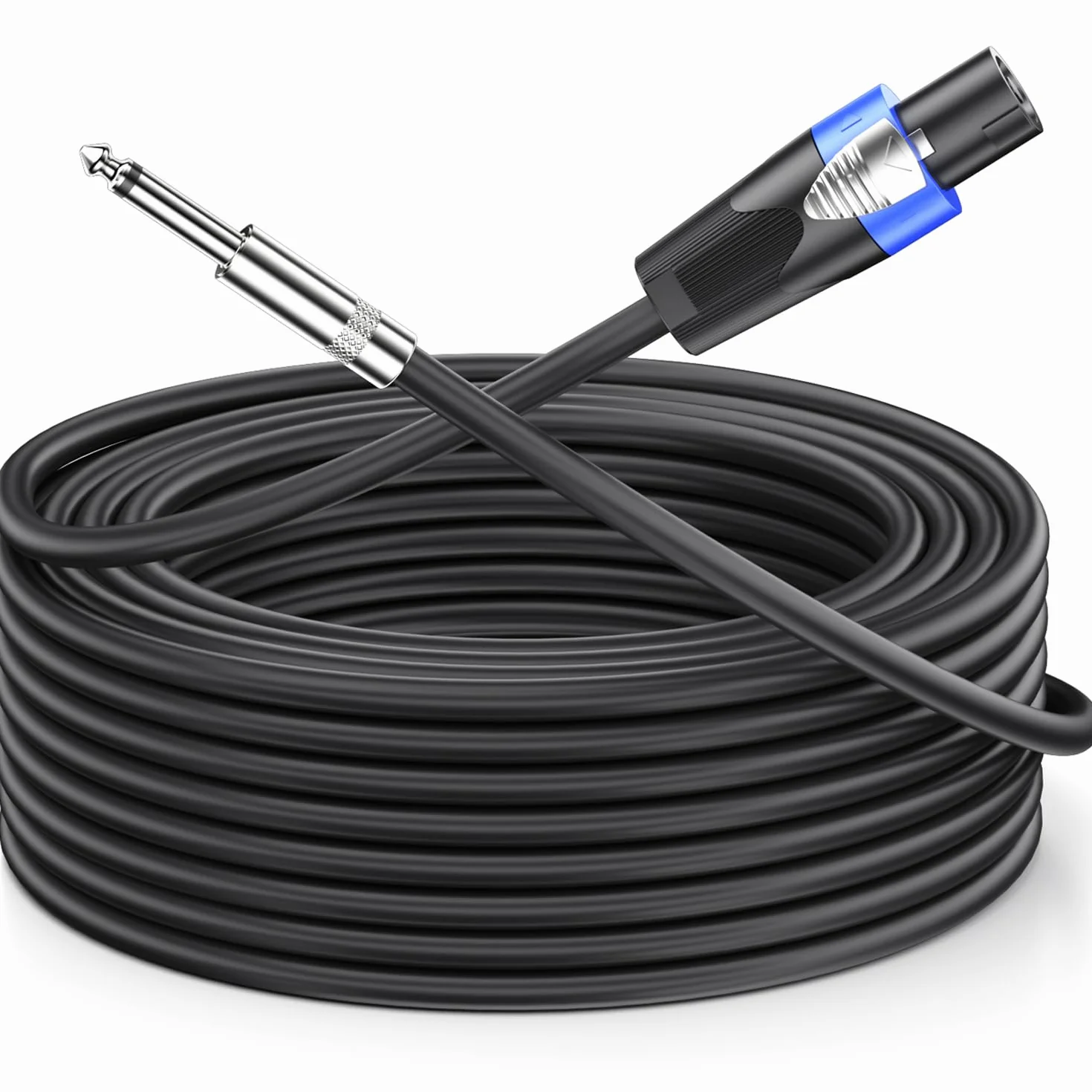 Kabel głośnikowy 1 m Speakon do 1/4" TS 12AWG Speakon kabel z Twist Lock do DJ/PA / wzmacniacza Heavy Duty Audio, M-M