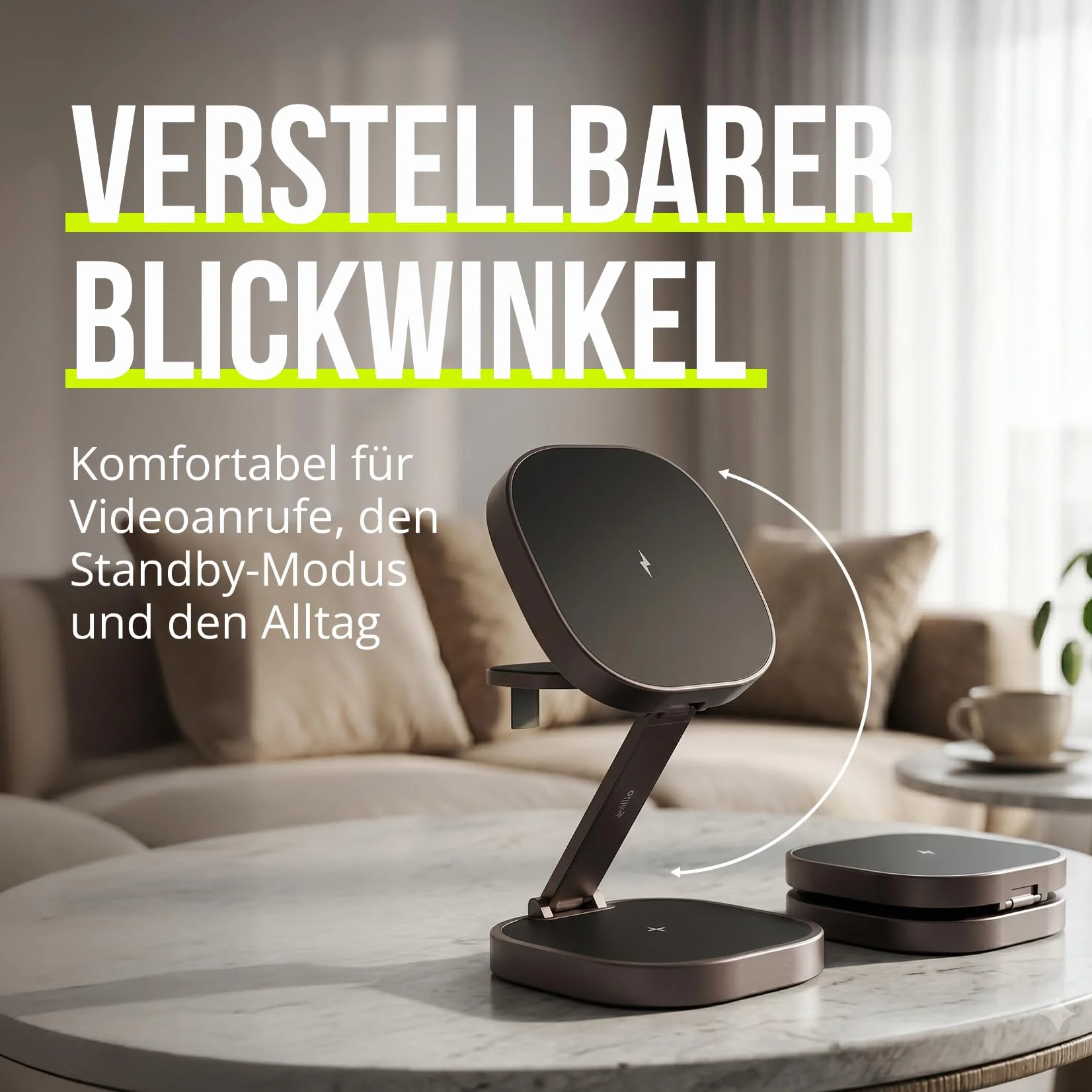 Ładowarka 3 w 1, 25 W, składana, bezprzewodowa stacja ładująca do iPhone'a, Apple Watch i AirPods, mini bezprzewodowa podstawka ładująca z diodami LED i USB-C – kompatybilna z Qi i MagSafe