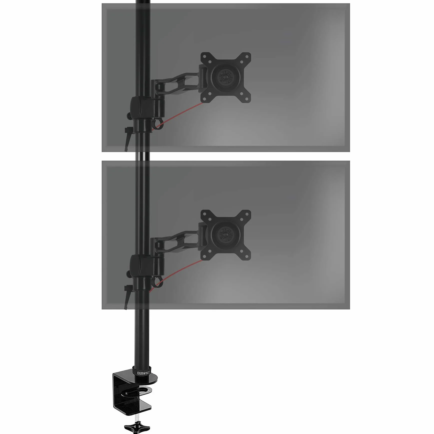 Duronic DM35V2X2 Ramię do 2 monitorów komputerowych z rozszerzeniem | Pionowy podwójny ergonomiczny przegubowy ekran PC | VESA 75 100 | Regulowana wysokość | Obrotowy nachylony | VESA 75 100 Ergonomiczna przegubowa podstawka na biurko z pionowym wyświetla