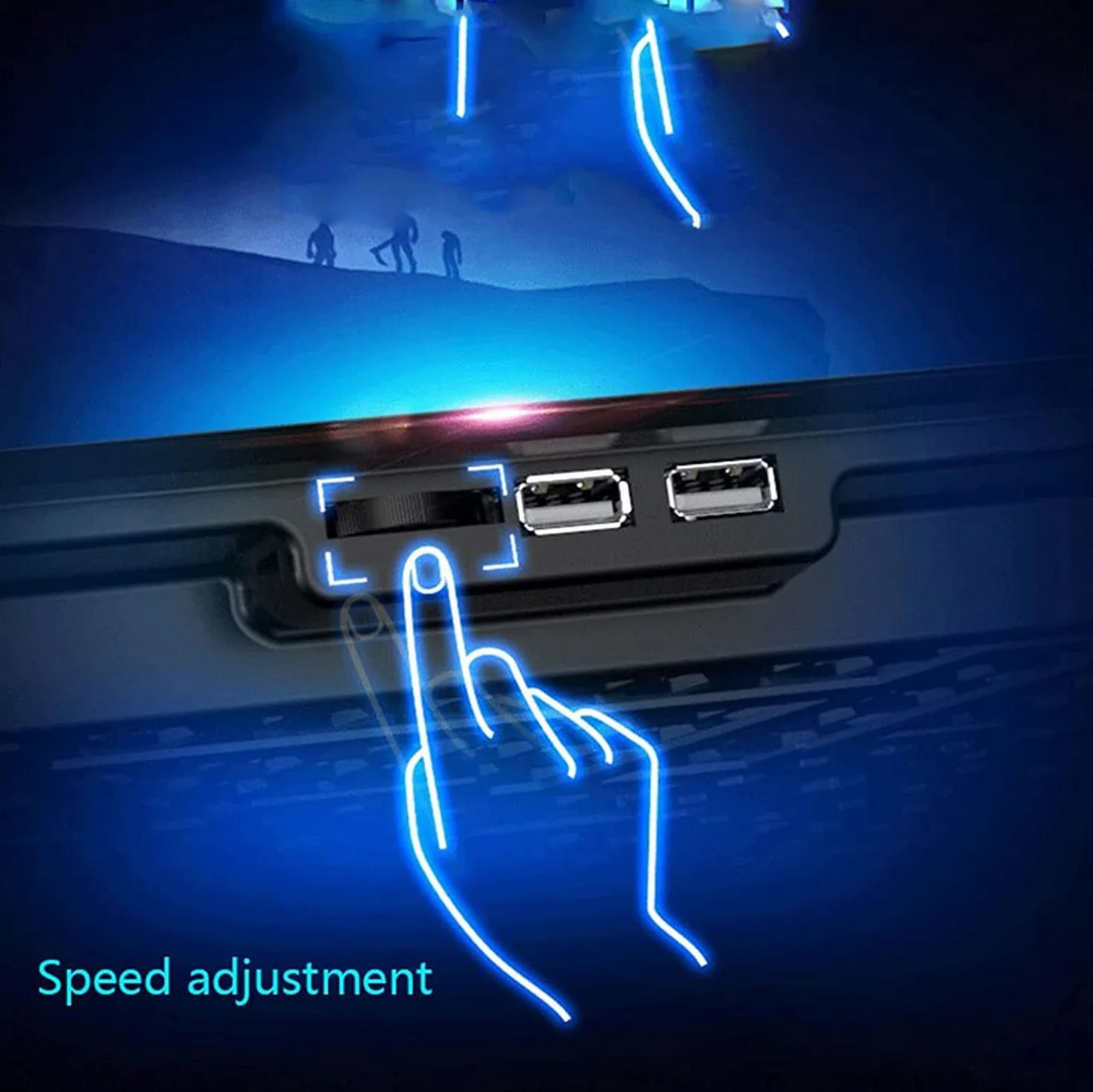 Chłodziarka do Laptopa Przenośny Sześć Wentylatorów Chłodzenie Laptopa Do Gier Notebook Podkładka Chłodząca Do Laptopa 2 Port USB Stojak Na Notebooka Do Laptopa Stojak na Wentylator do Laptopa(Blue)