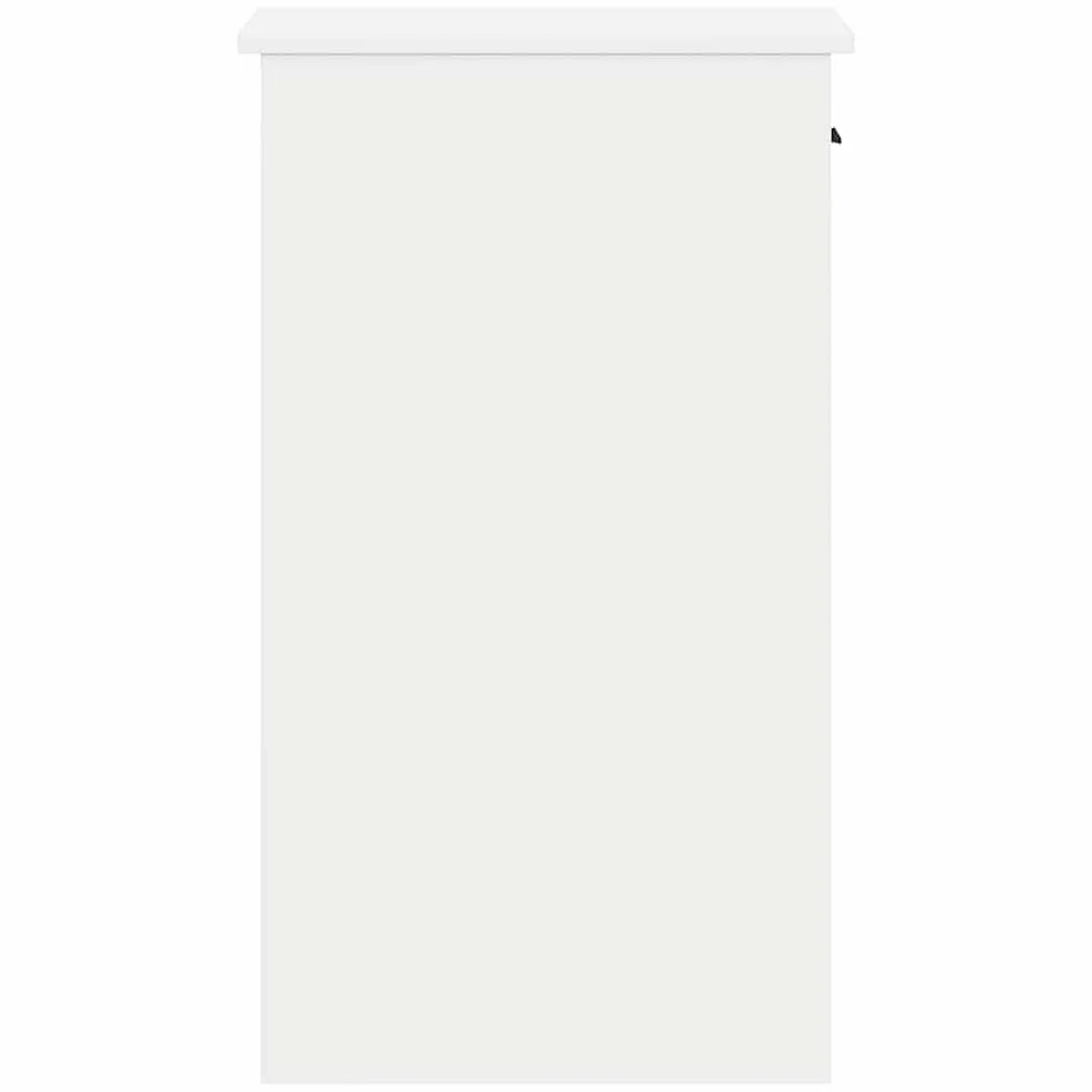 Biała szafka na komputer 35 x 45 x 77 cm z szufladą, szafka na komputer z materiału drewnopochodnego z otwartą półką na obudowę komputera i półkę, szafka na biurko do biura domowego i