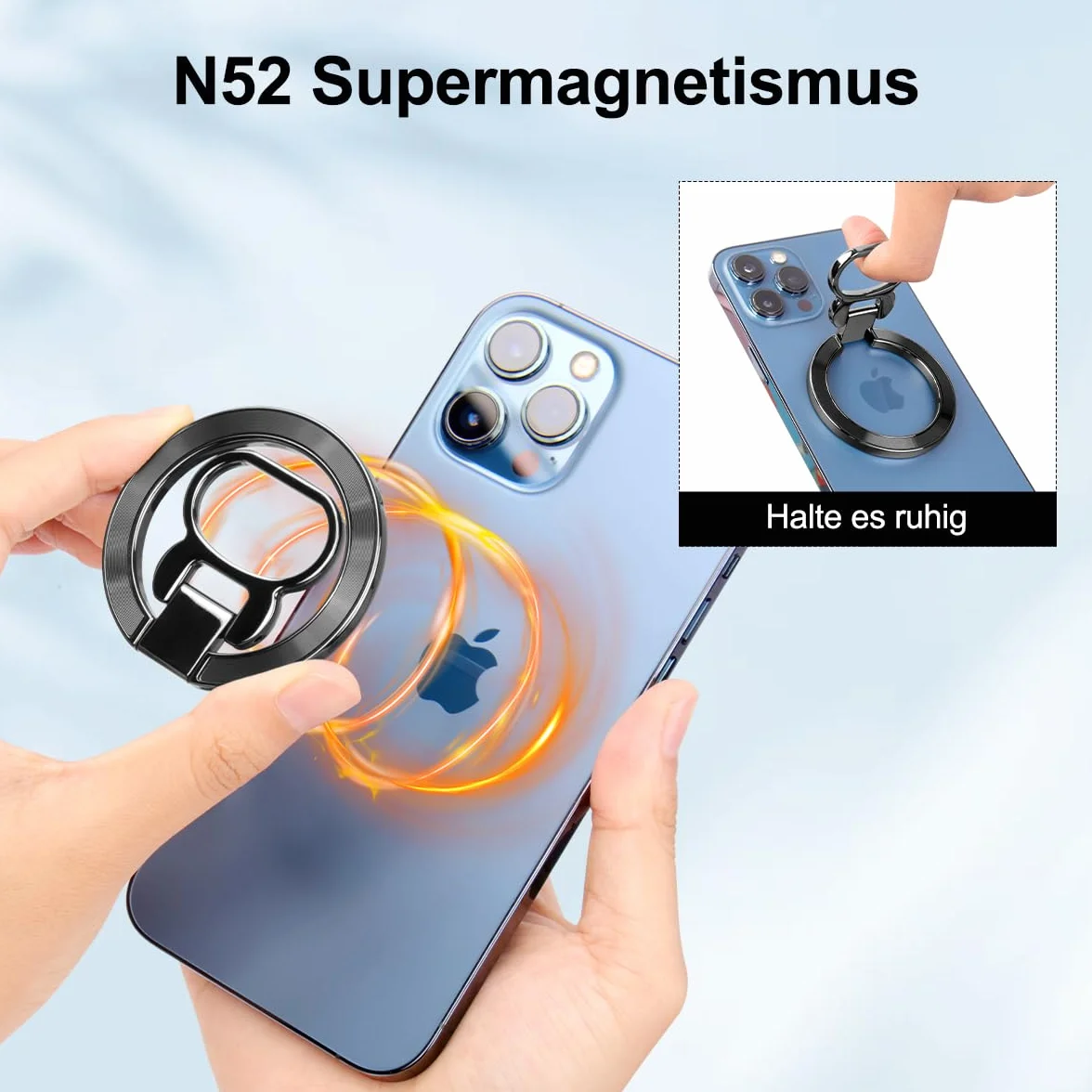 ELZO Magnetyczny uchwyt na telefon komórkowy, obracany o 360°, magnetyczny uchwyt na palec do iPhone 17/16/15/14/13/12, metalowy pierścień, regulowany stojak do smartfona, akcesoria do MagSafe