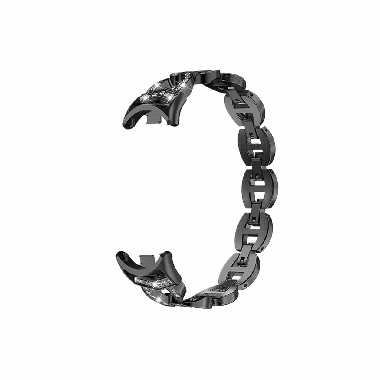 Metal Diamond Strap Fit For Mi Band 8 Watch Band Fit For Xiaomi Mi Band 8 NFC Smartband Accessories Wristband Fit For Miband 8 Bracelets (Material : Black, Size : For Mi Band 8 NFC)