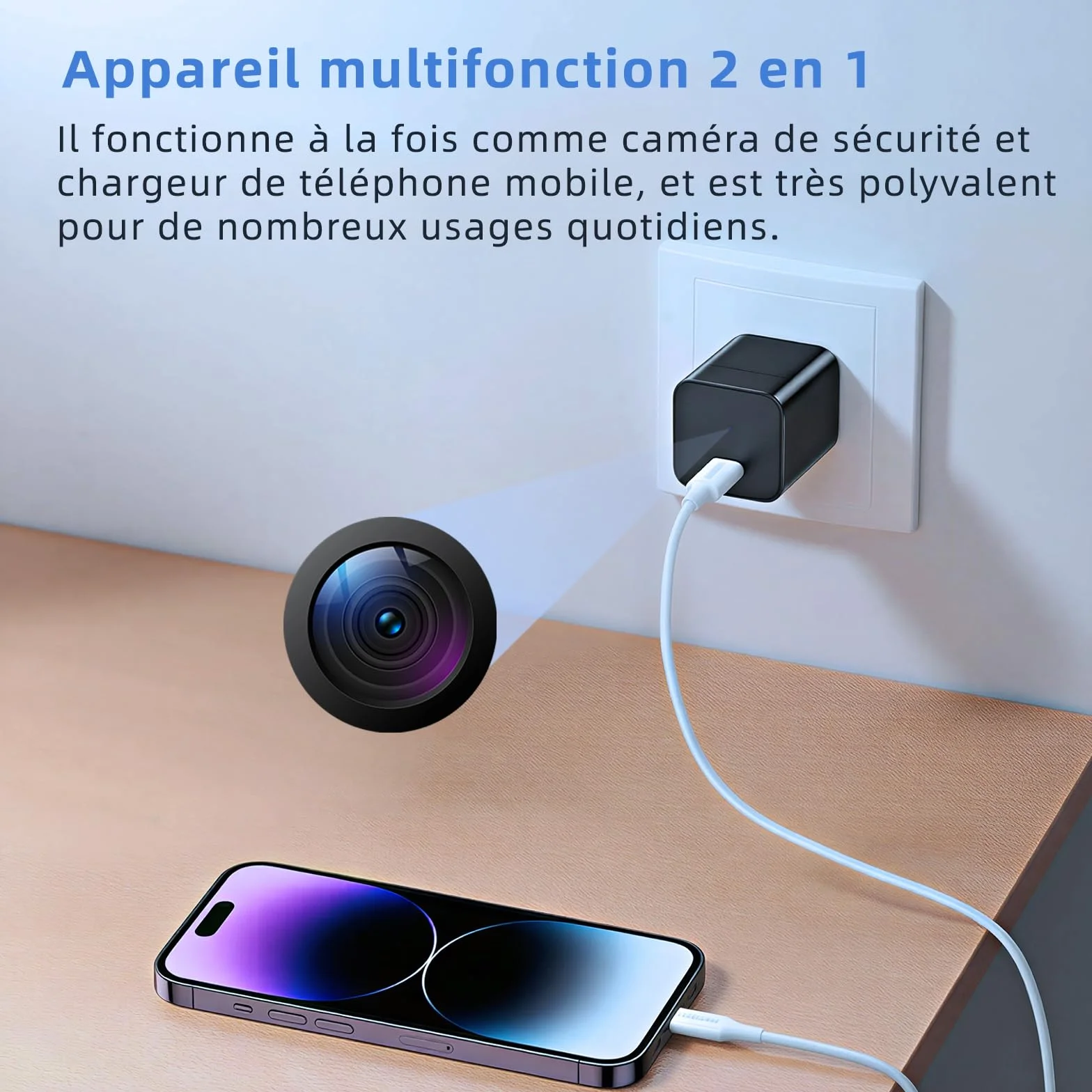 Mini kamera monitorująca HD 1080P, kamera bezpieczeństwa dla dzieci i zwierząt domowych, z wykrywaniem ruchu, odpowiednia do nadzoru wewnątrz i biura, bez Wi-Fi