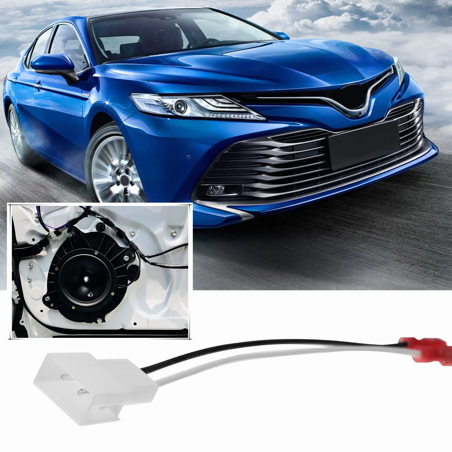 OTOTEC 4szt. 72-8104 SHTA02B Adapter do złącza głośników samochodowych, kompatybilny z Toyota Matrix/Corolla/Hilux/Tacoma, kompatybilny z Mitsubishi Galant
