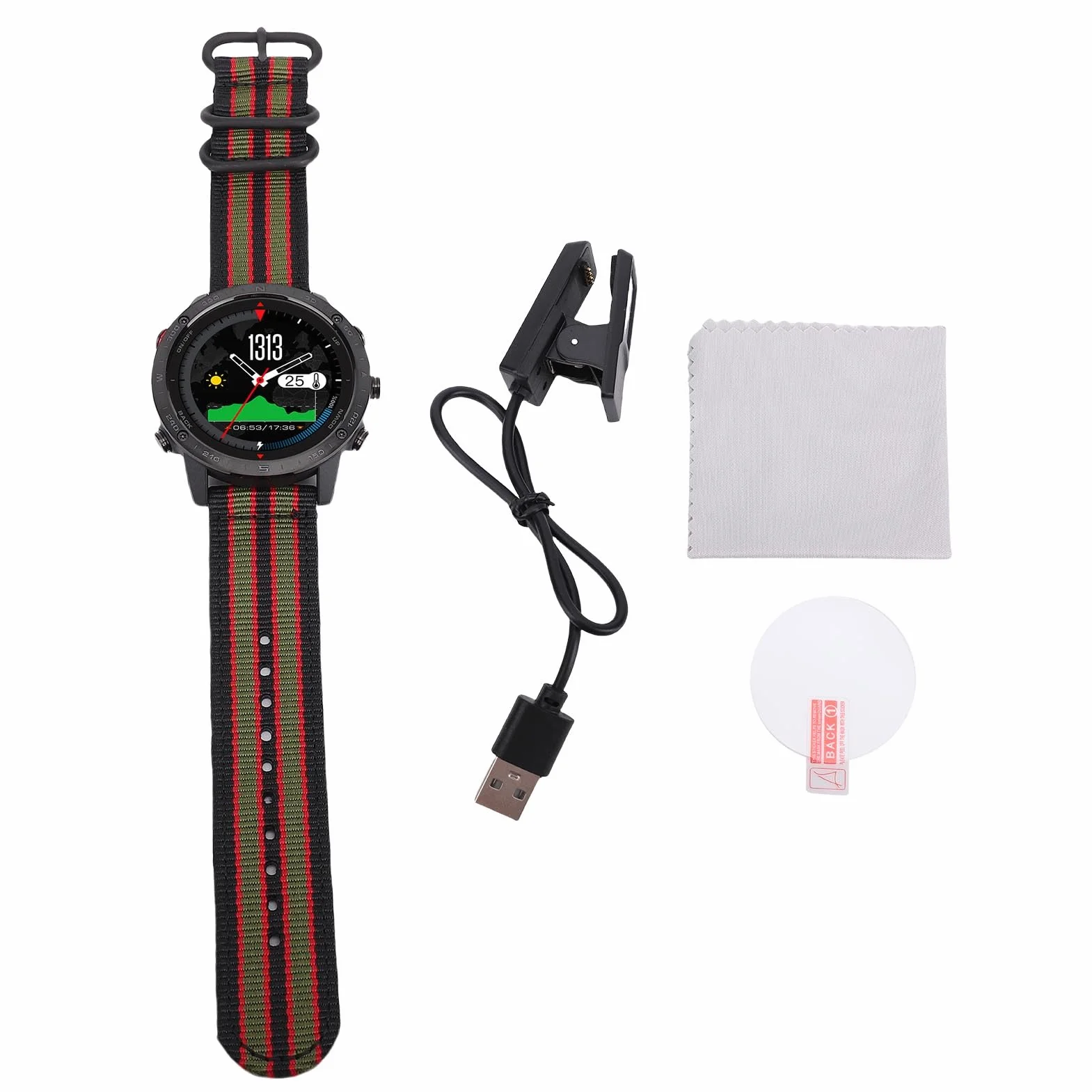 Tbest Sportowy Smartwatch, Dłuższa żywotność Baterii, Solidna Konstrukcja, Bezproblemowa łączność - Stop Ti, materiał Nylonowy - Bateria 320 MAh LI do Pływania, Biegania
