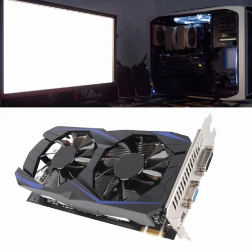 Karta Graficzna do Gier GTX550Ti 6G, Karta Graficzna GDDR5 192bit 3400 MHz z Interfejsem HDMI DVI VGA, Podwójny Wentylator Chłodzący do Komputerów Stacjonarnych (GTX550Ti 6GB)