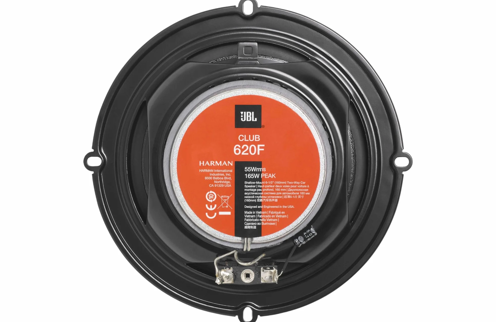 JBL Club 620F 2-drożny zestaw głośników samochodowych Harman Kardon – 180 W głośniki samochodowe do montażu na płasko – 2 sztuki Car HiFi Box duży 16-17 cm – 6,5 cala – bez osłony grilla