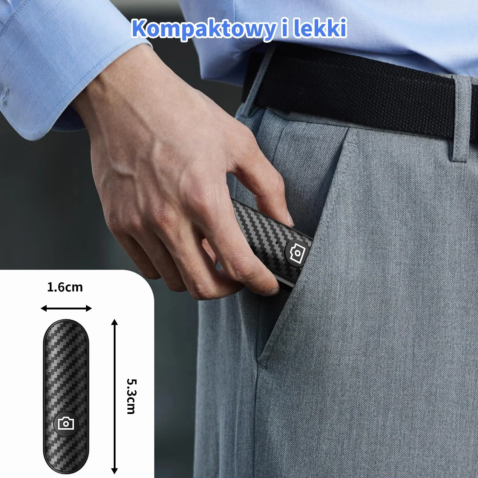 TONEOF Bezprzewodowy Pilot, Ładowalny Pilot do Aparatu dla Smartfonów Selfie Stick, Zasięg 10M Selfie Clicker, Natychmiastowe Połączenie, Kompatybilny z iOS i Android(CX609, Czarny)