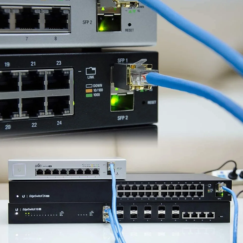 QSFPTEK 1,25G/2,5G/5G/10G-T SFP+ RJ45 30 m 10 Gb-T moduł miedziany 10GBASE-T nadajnik-odbiornik Mini-Gbic do Cisco SFP-10G-T-S, Ubiquiti UF-RJ45-10G, Mikrotik, do 30 m
