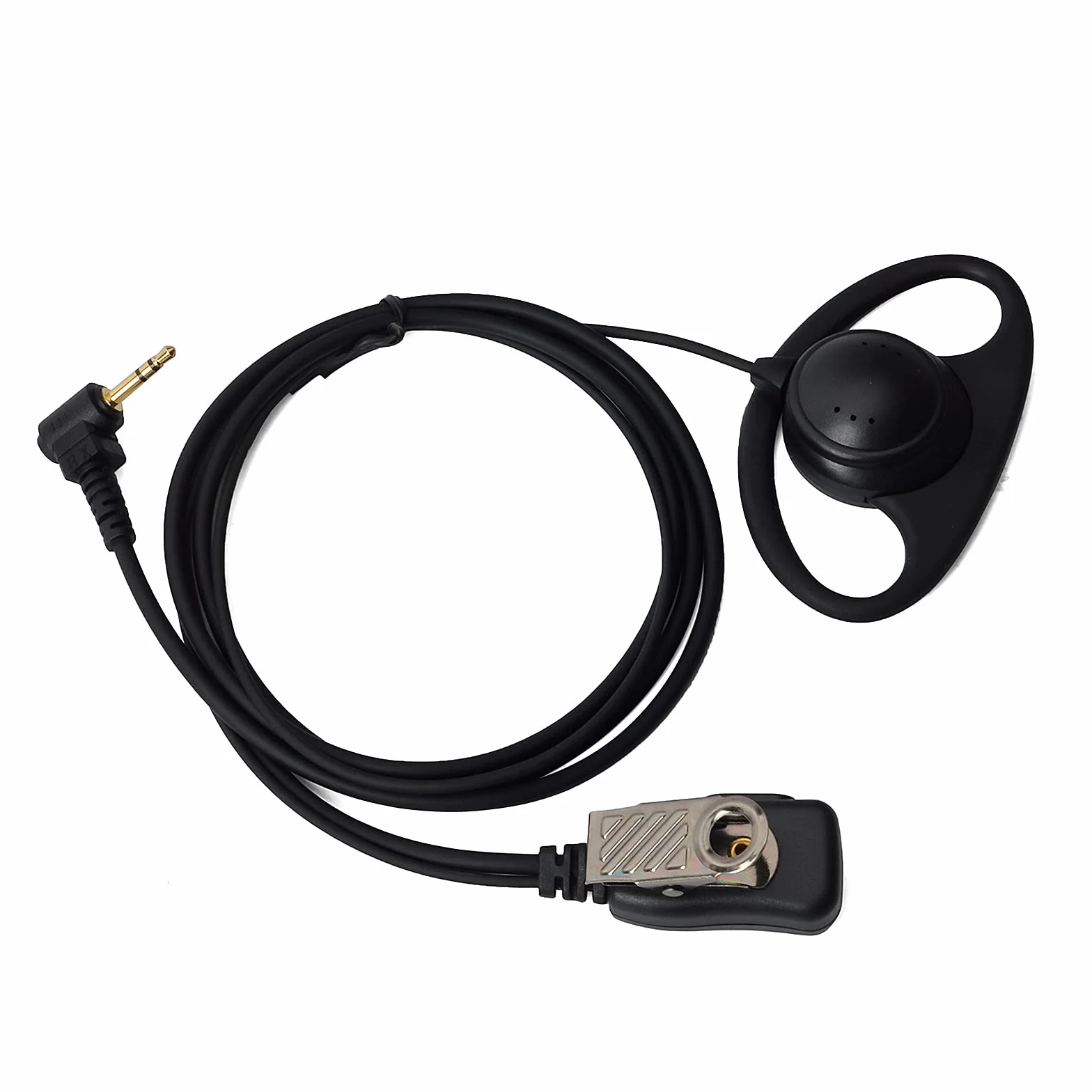 UAYESOK 1 pin 2,5 mm słuchawki bezpieczeństwa, Walkie Talkie zestaw słuchawkowy w kształcie litery D z mikrofonem do Motorola Talkabout TLKR T61 T62 T80 T81 T82 T92 Cobra krótkofalówka (1 sztuka)