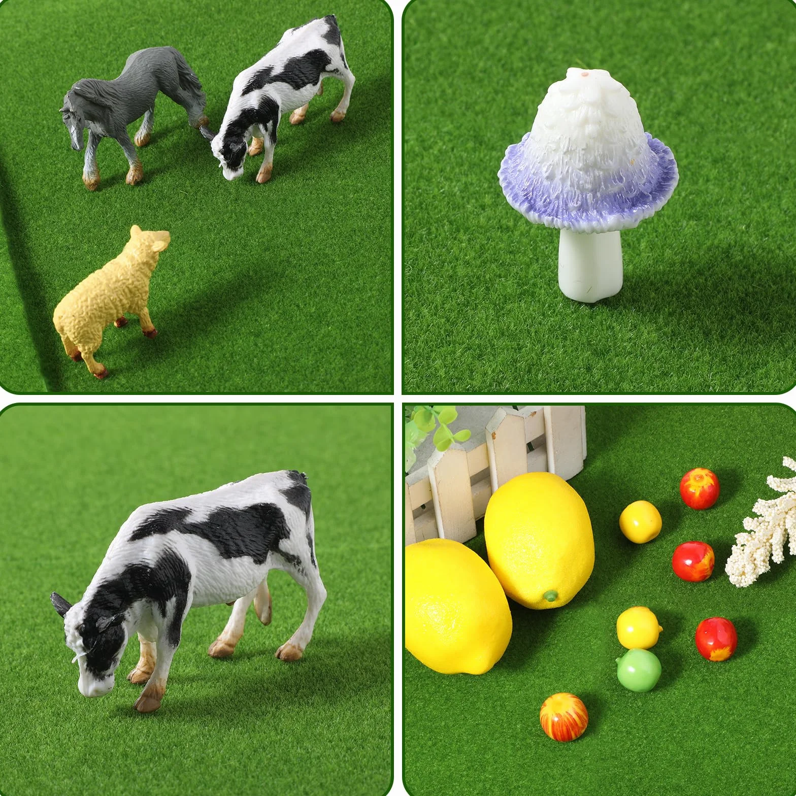 Lusofie Sztuczna trawa 15 x 15 cm miniaturowa murawa zewnętrzna mata DIY