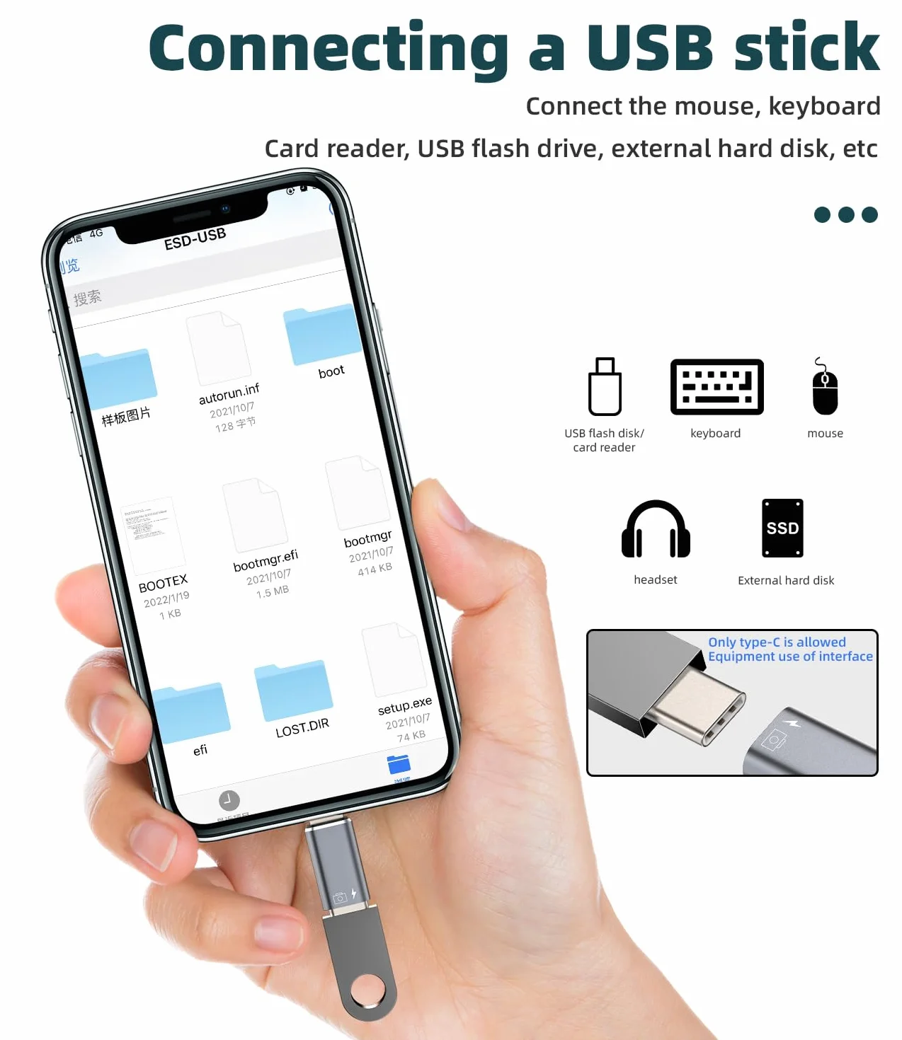 Adapter USB-C żeński do męskiego Lightning OTG zestaw 2 do iPhone'a 14 Pro Apple MFI certyfikowany