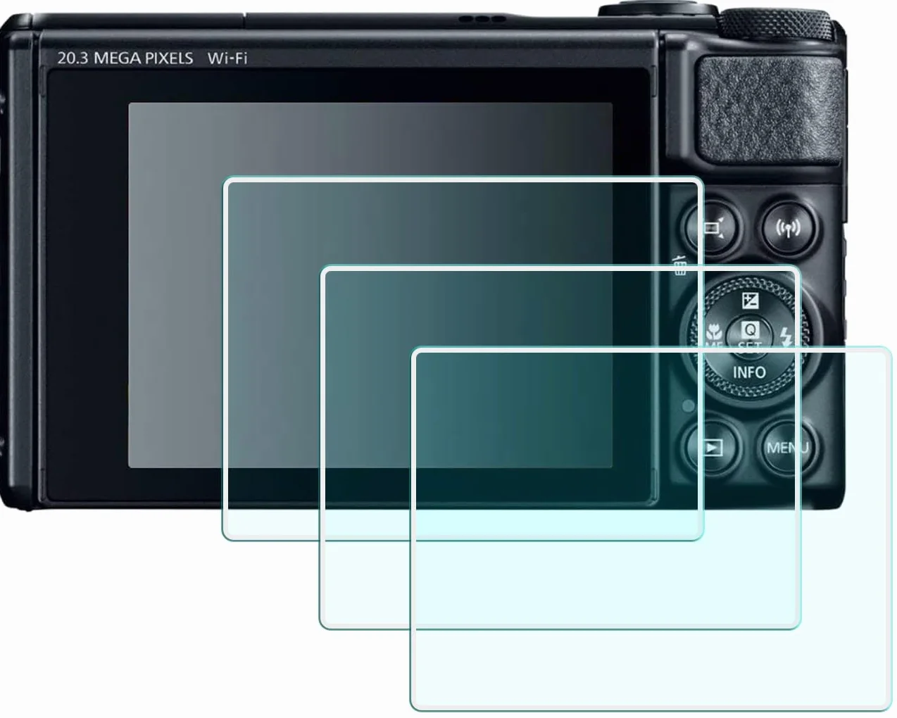 Osłona ekranu do aparatu Canon PowerShot SX740 HS SX730 HS (akcesoria) | [3 sztuki] HUIPUXIANG kompatybilne z Canon SX740HS 0,3 mm High Definition 9H twardość optyczne LCD szkło premium