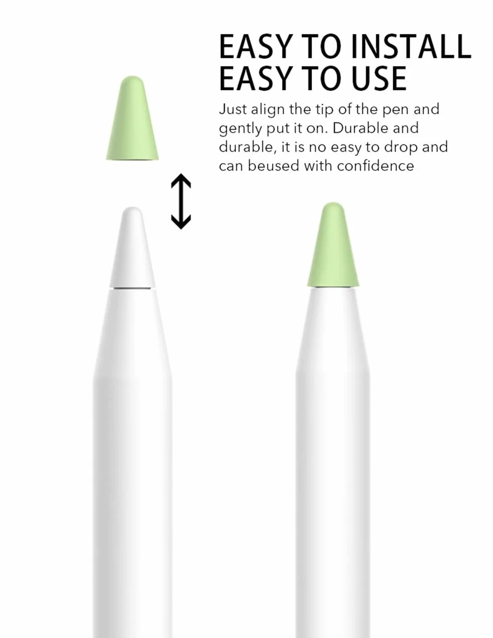 Silikonowe nakładki na stalówki do Apple Pencil 1/2, antypoślizgowe, 8 sztuk