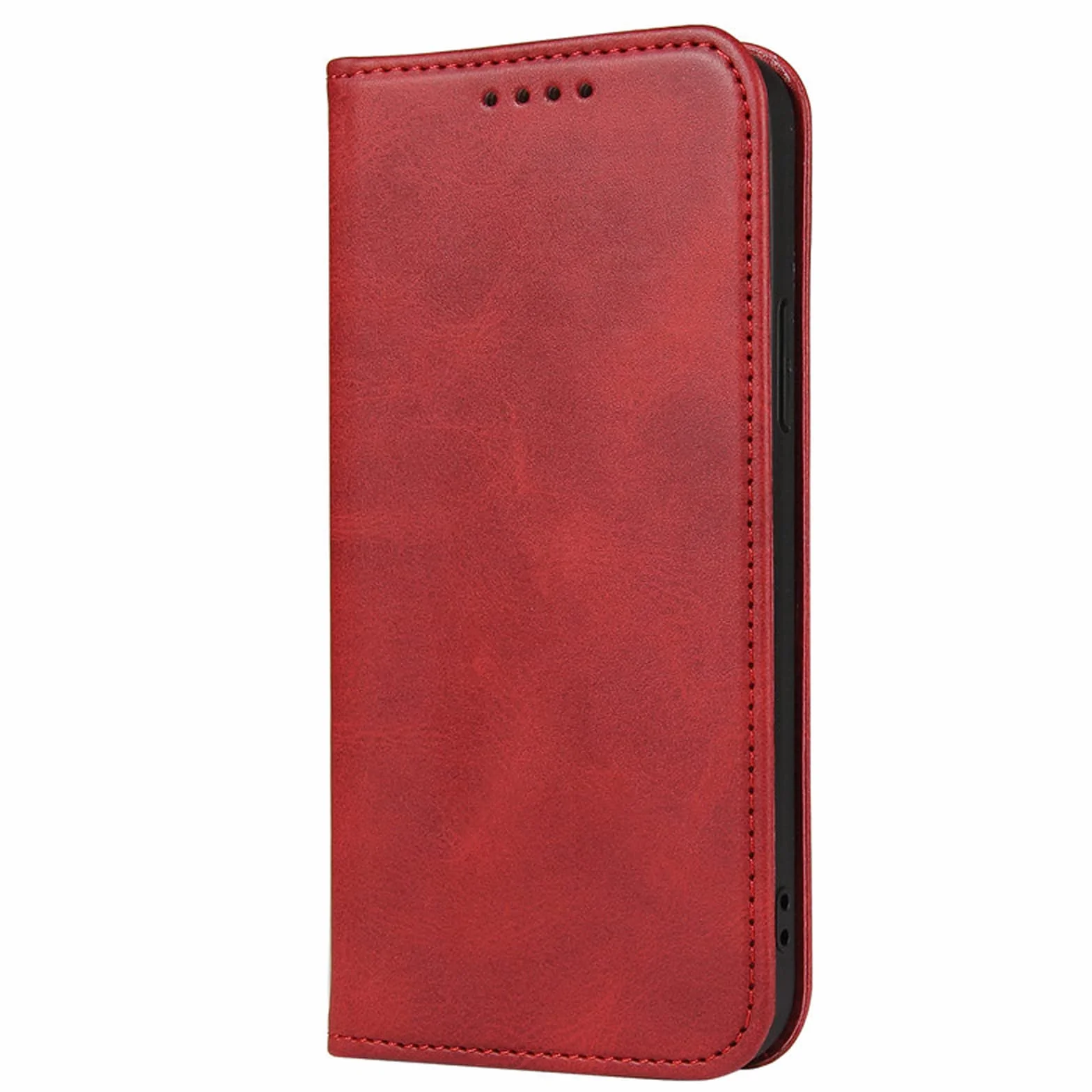 LTL Etui na telefon do iPhone 13 Mini/13/13 Pro/13 Pro Max, ręcznie robione skórzane etui z klapką z przegródkami na karty, etui na telefon, magnetyczne zamknięcie, czerwone, 13pro 6,1"