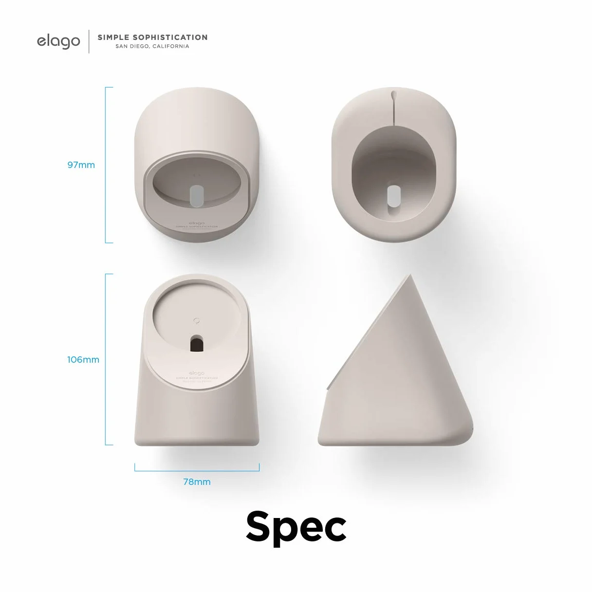 elago MS1 Stojak do ładowania kompatybilny z ładowarką MagSafe, silikonowy, klasy premium, do iPhone’a 17, 16, 15, 14, 13, 12, ładowarka nie jest dołączona