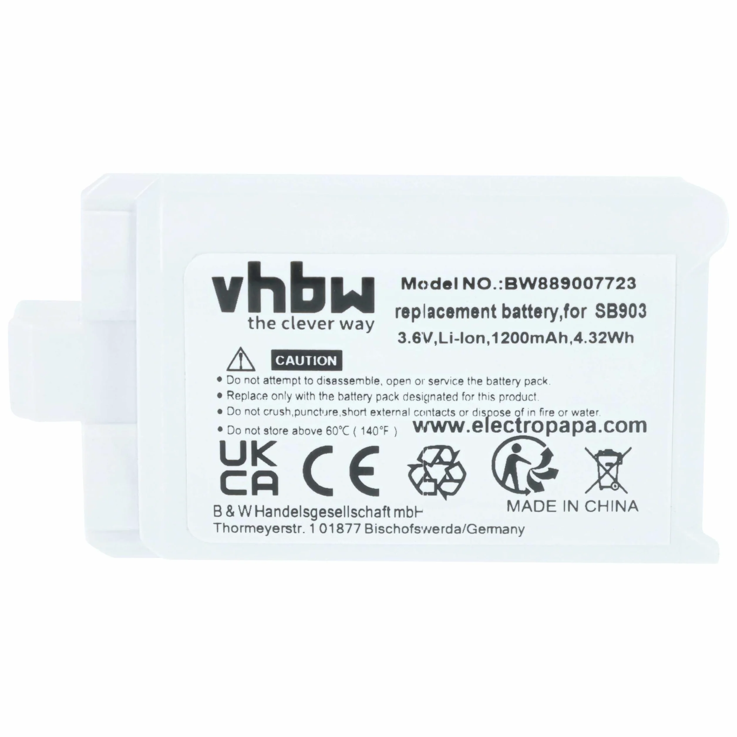 vhbw Bateria wymienna 3X do Shure SB903 do cyfrowego systemu radiowego, nadajnika (1200mAh, 3,7V, Li-ION)