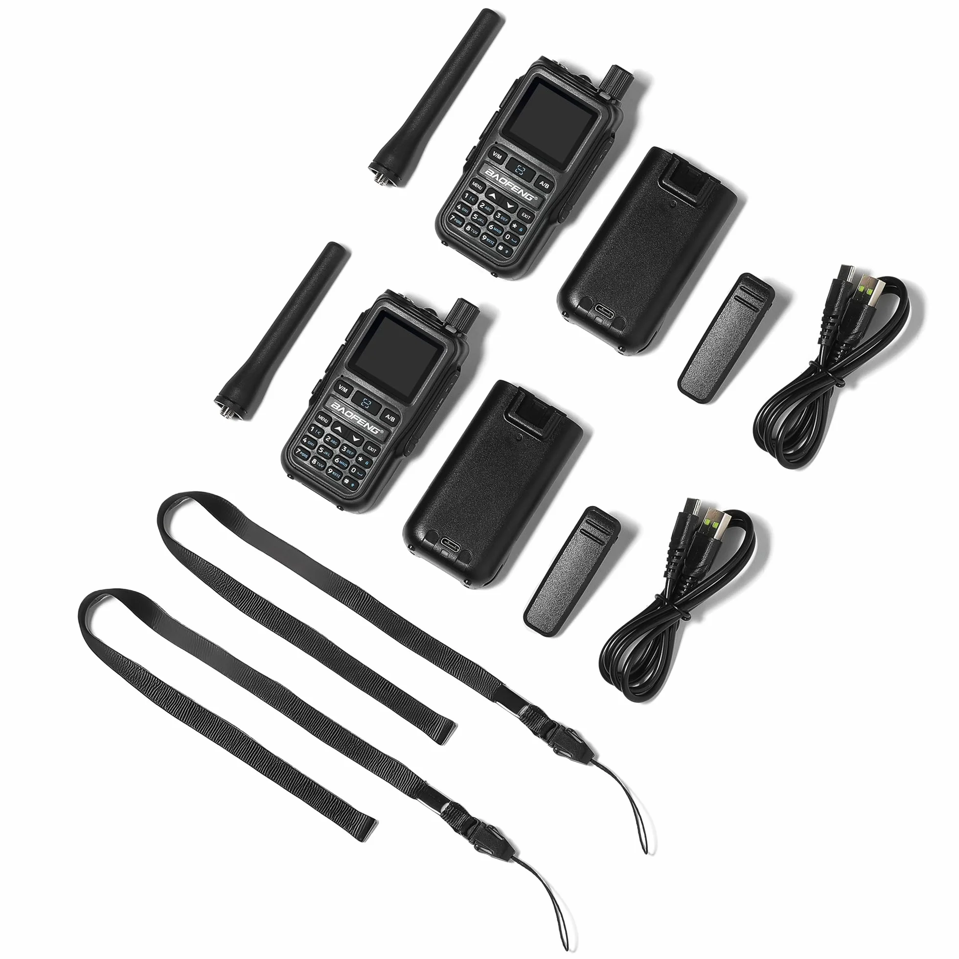 Baofeng GT-5R Mini 5W Radio przenośna dwupasmowa, Kompaktowy Walkie Talkie UHF VHF z programowaniem przez App BT, 999 kanałów, Podwójny PTT, Ładowanie USB-C, Odbiornik Airband/FM, Latarka, Zestaw 2 sz