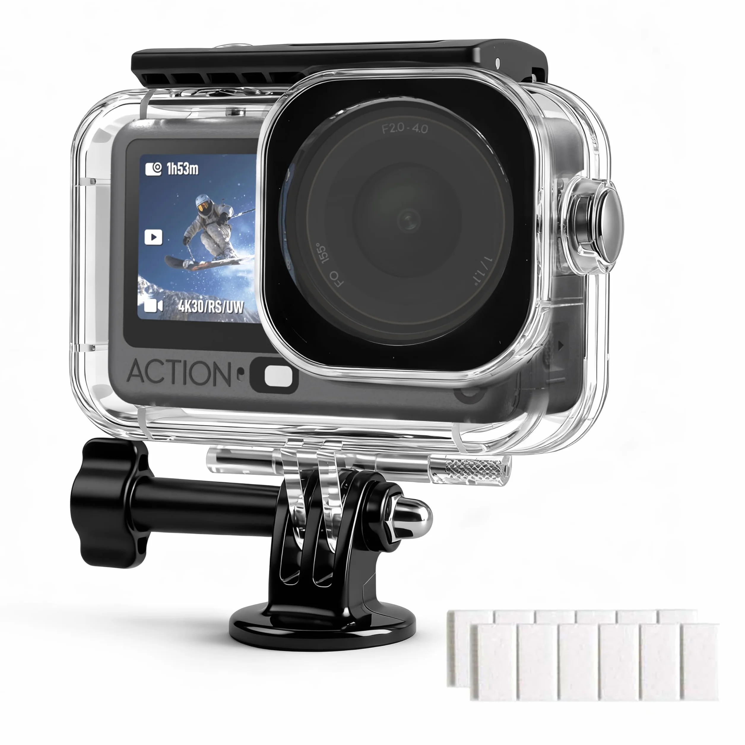 FitStill Wodoodporna obudowa do nurkowania DJI OSMO Action 6 60M powłoka podwodna z adapterem 1/4