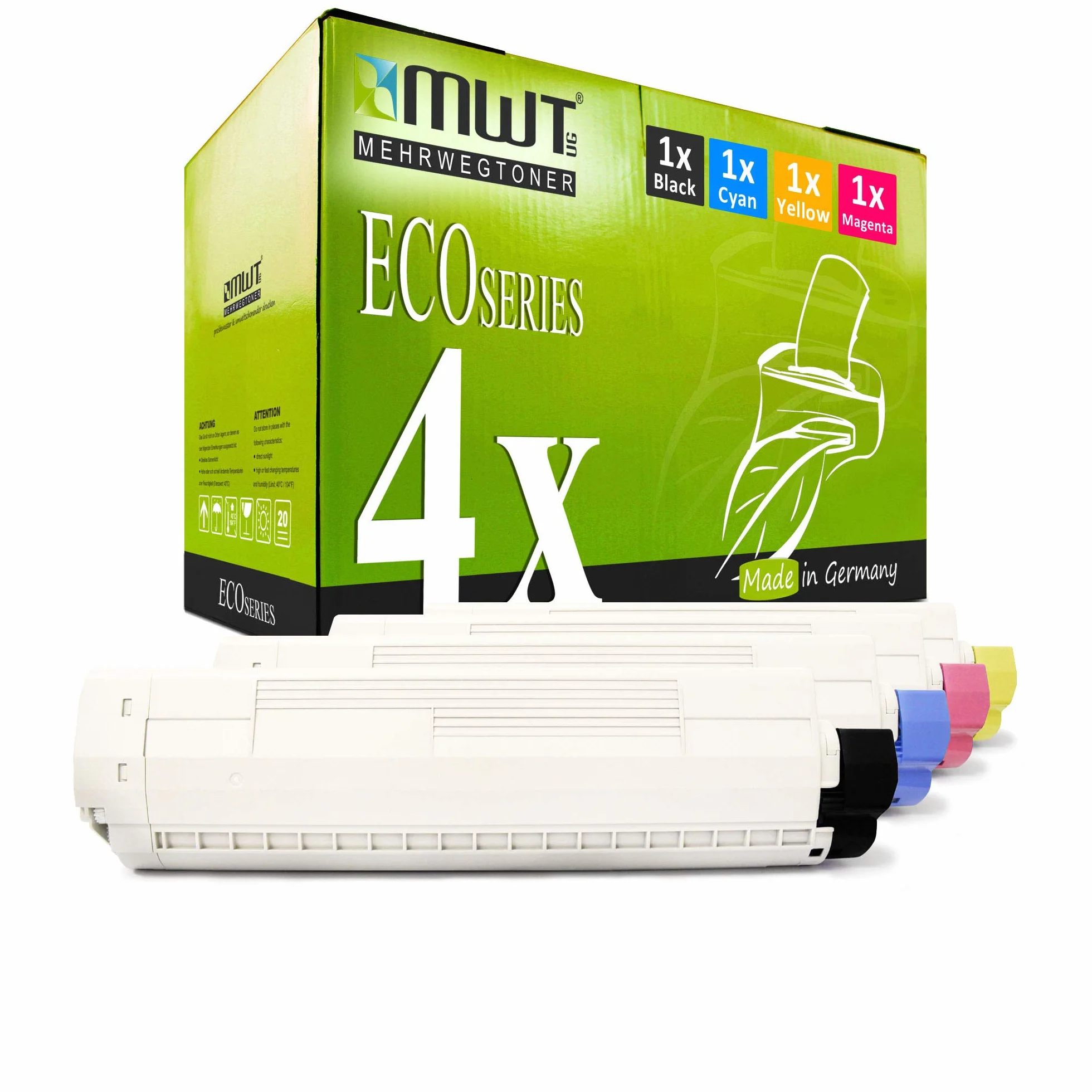 4x MWT toner do OKI MC 853 873 jak Set czarny cyjan magenta żółty Patronen wkłady do drukarek