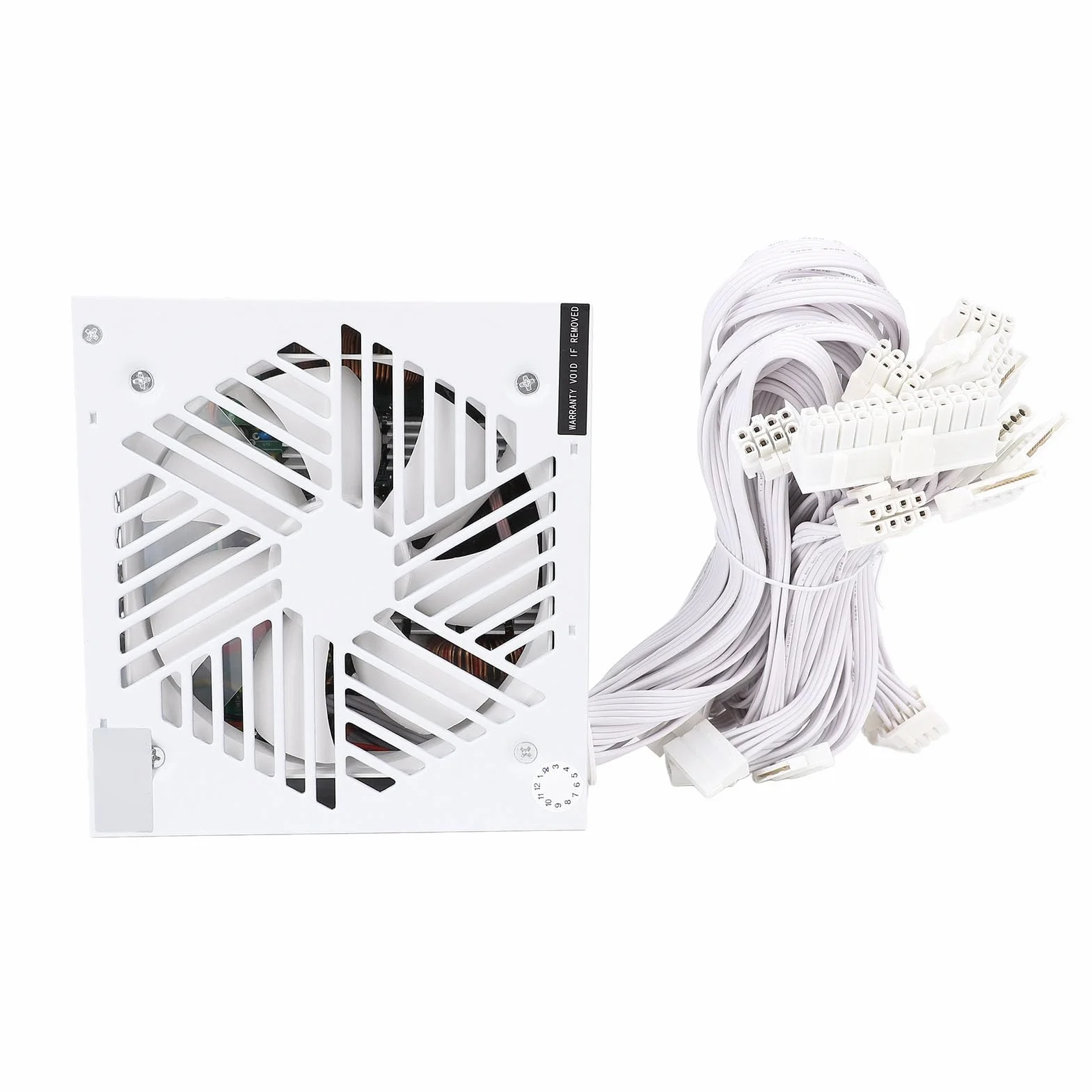Zasilacz komputerowy Glomora 700 W, zasilacz ATX z cichym wentylatorem 120 mm, aktywny biały zasilacz stacjonarny do komputera do gier