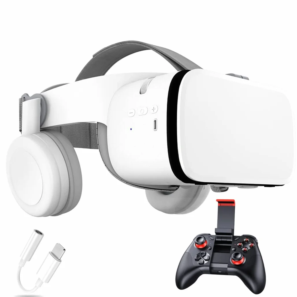 Okulary VR, zestaw słuchawkowy z wirtualnej rzeczywistości, zestawy słuchawkowe VR obsługują Android i IOS, połączenie Bluetooth dla iPhone 13 Pro Max/13 Pro 13/12/11, do Samsung Galaxy S21, Huawei, Xiaomi (Kolor: B, rozmiar: Ios )