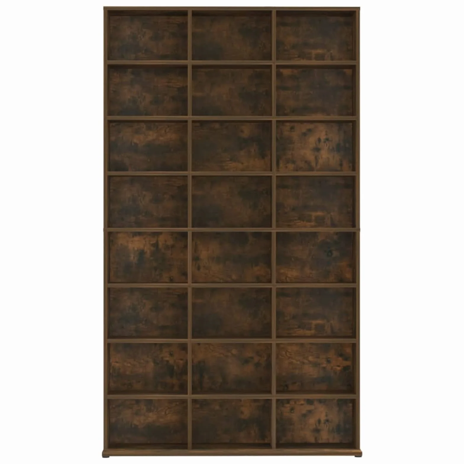 Szafka na płyty CD z drewna wędzonego, 102 x 23 x 177,5 cm, drewno wielowarstwowe, regał modułowy, klasyczna szafka na płyty CD, regulowane przegródki drewniane