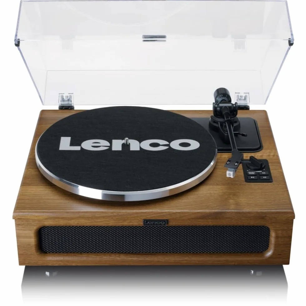 Lenco Ls-410 LS-410WS Gramofon, Brązowy, 40W | LS-410 - odtwarzacz winylowy - Bluetooth - 40 W RMS - napęd pasowy - przedwzmacniacz - wyjście RCA - AUX-In