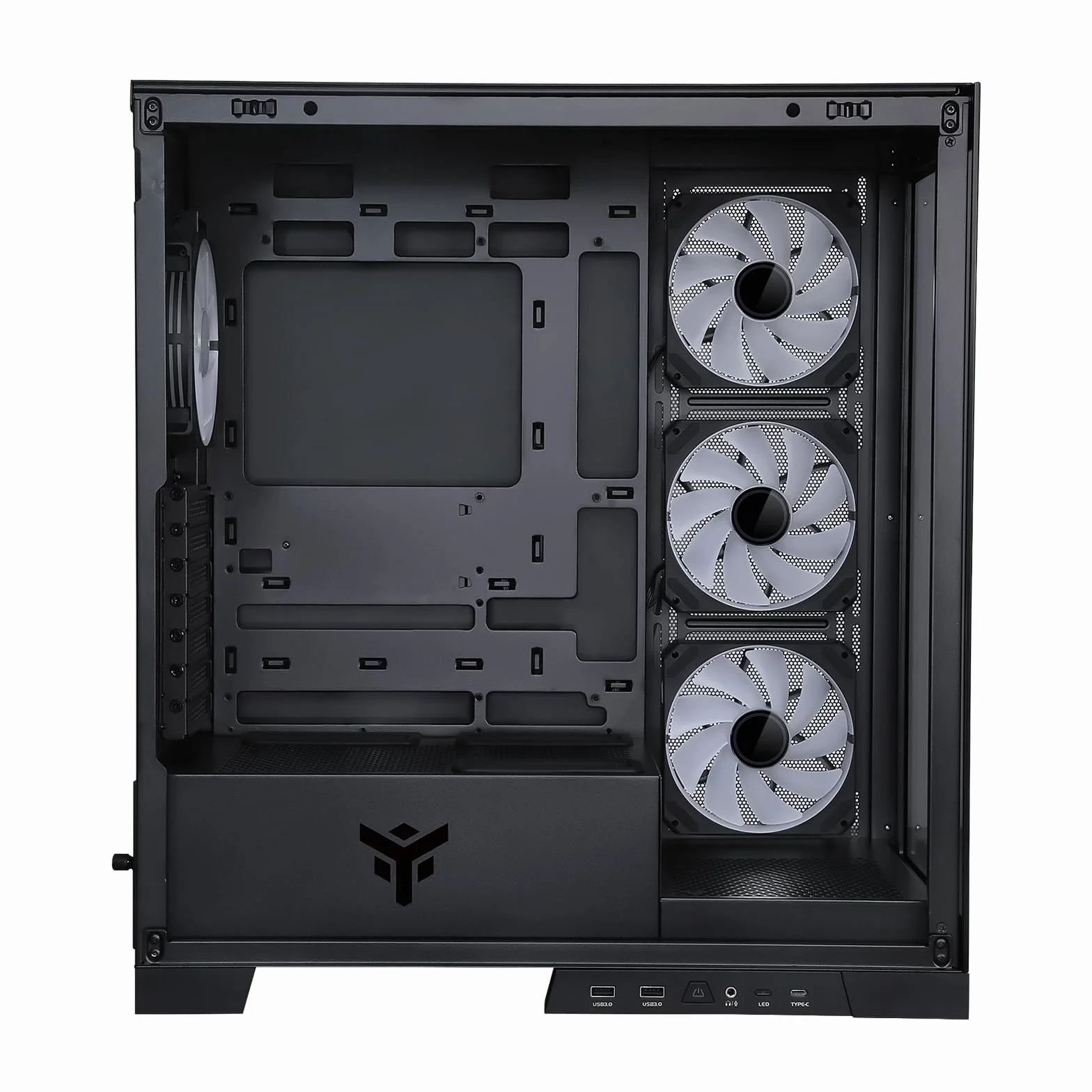 Itek Case SHOWBUI 45B - Gaming Tower, ATX, 4x12cm ARGB wentylator, 2xUSB3, Type-C, Side & Front Panel Temp Glass
